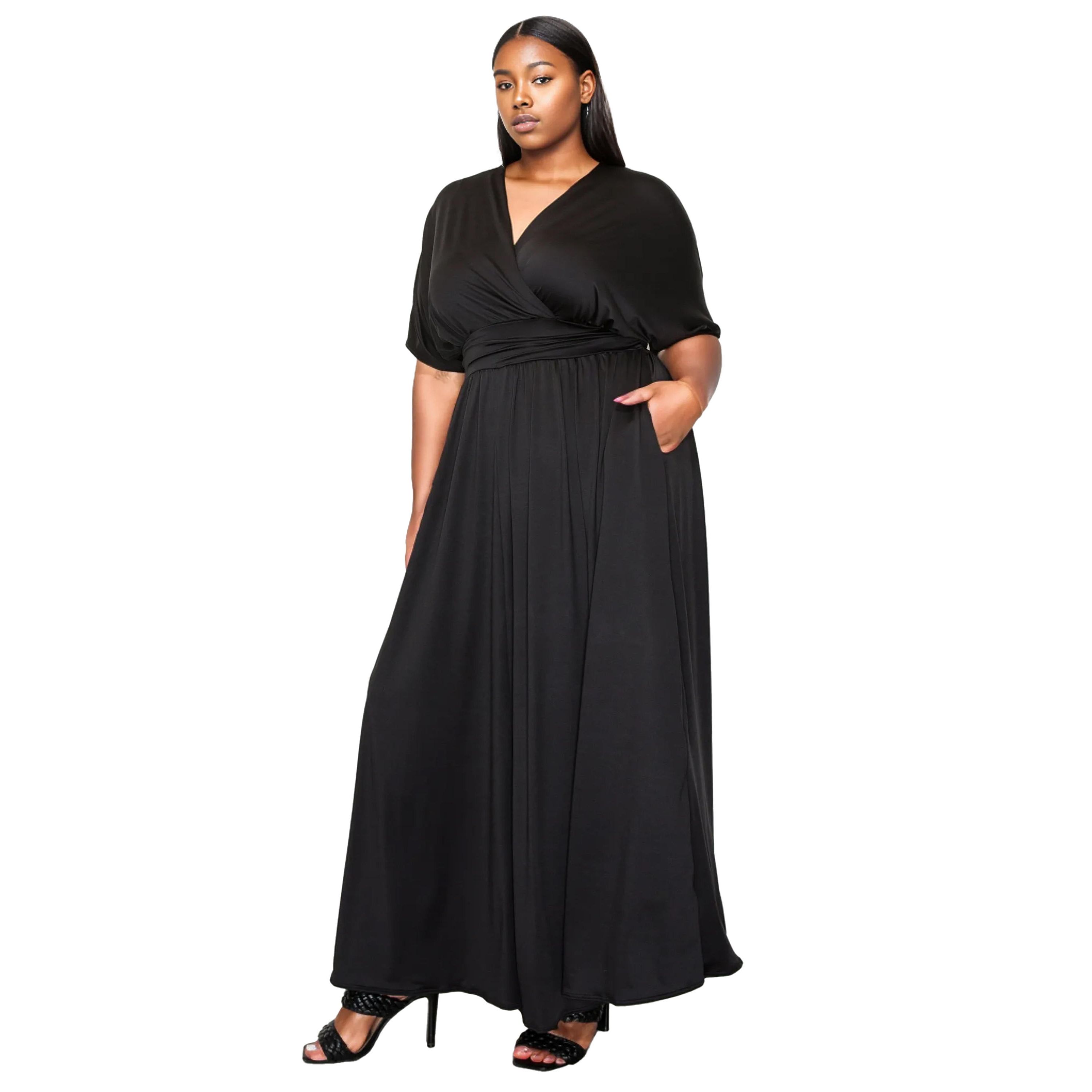 Plus Size Raffi Pocket Empire Waist Maxi Dress