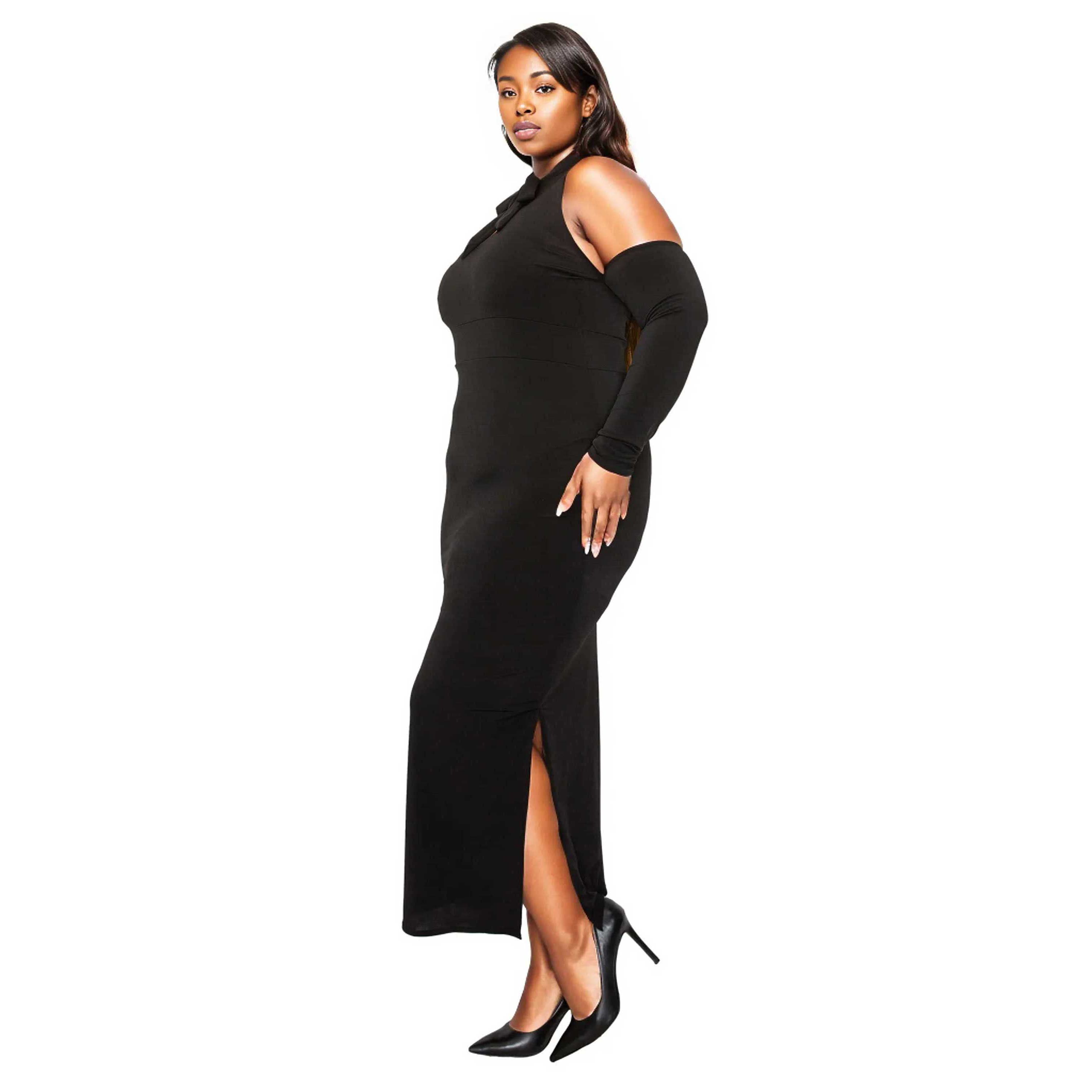 Plus Size Femmefatale Ribbon Collar Dress