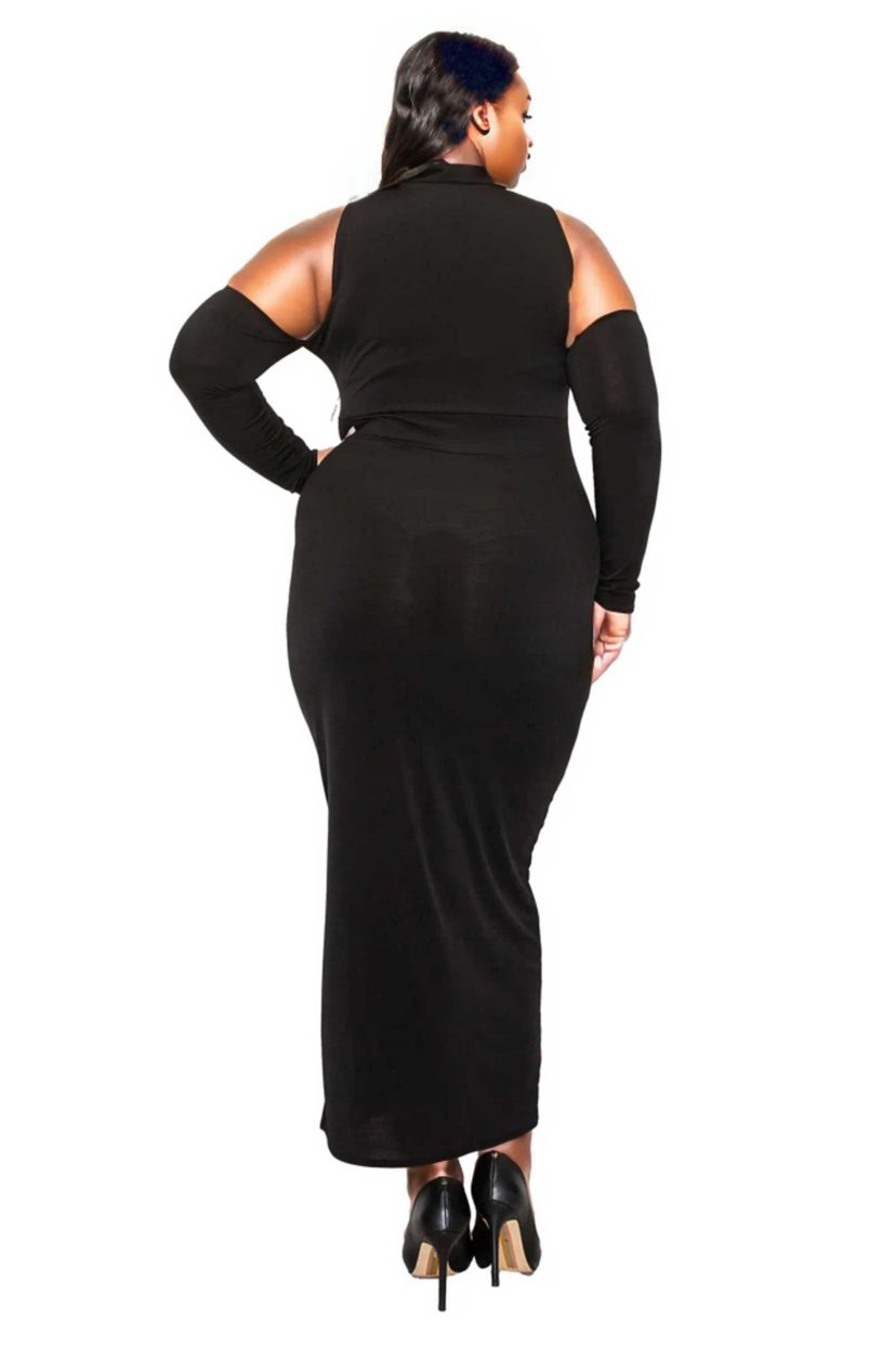 Plus Size Femmefatale Ribbon Collar Dress