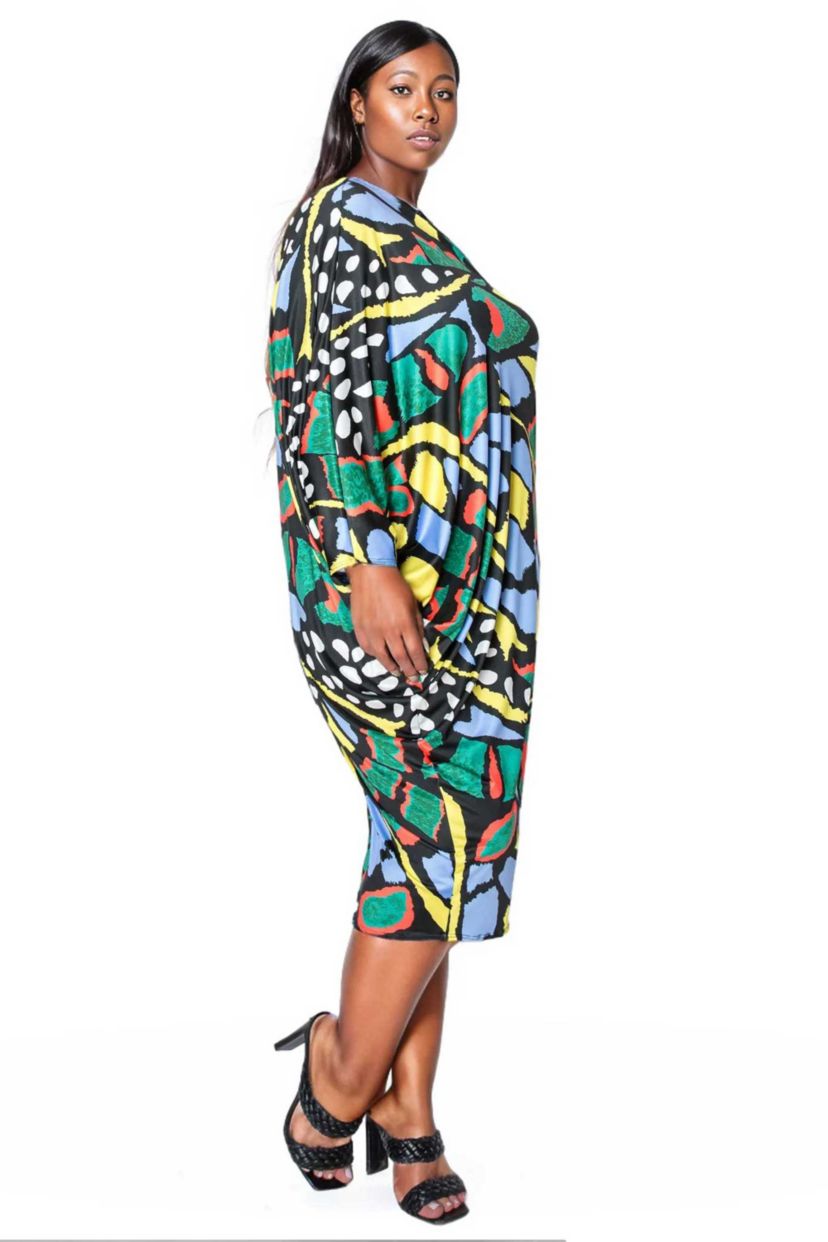 Plus Size Charm Asymmetrical Midi Dress
