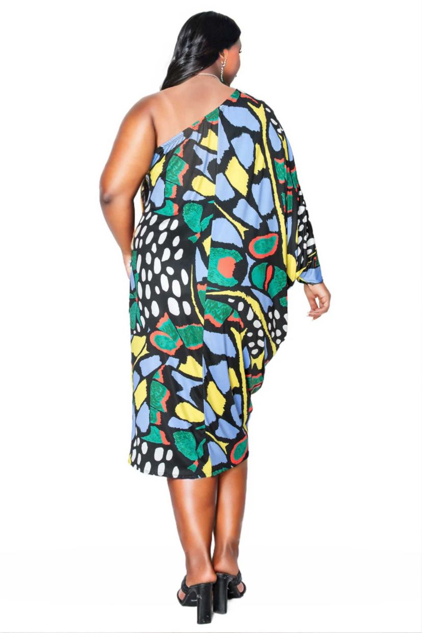 Plus Size Charm Asymmetrical Midi Dress