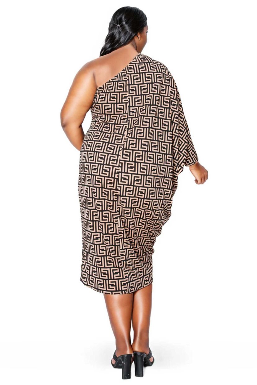 Plus Size Persephone Asymmetrical Midi Dress