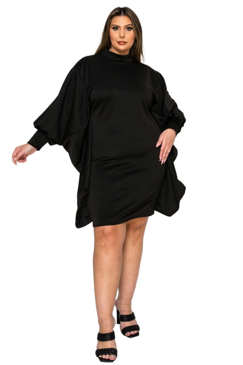 Plus Size Alivera Mock Neck Mini Dress