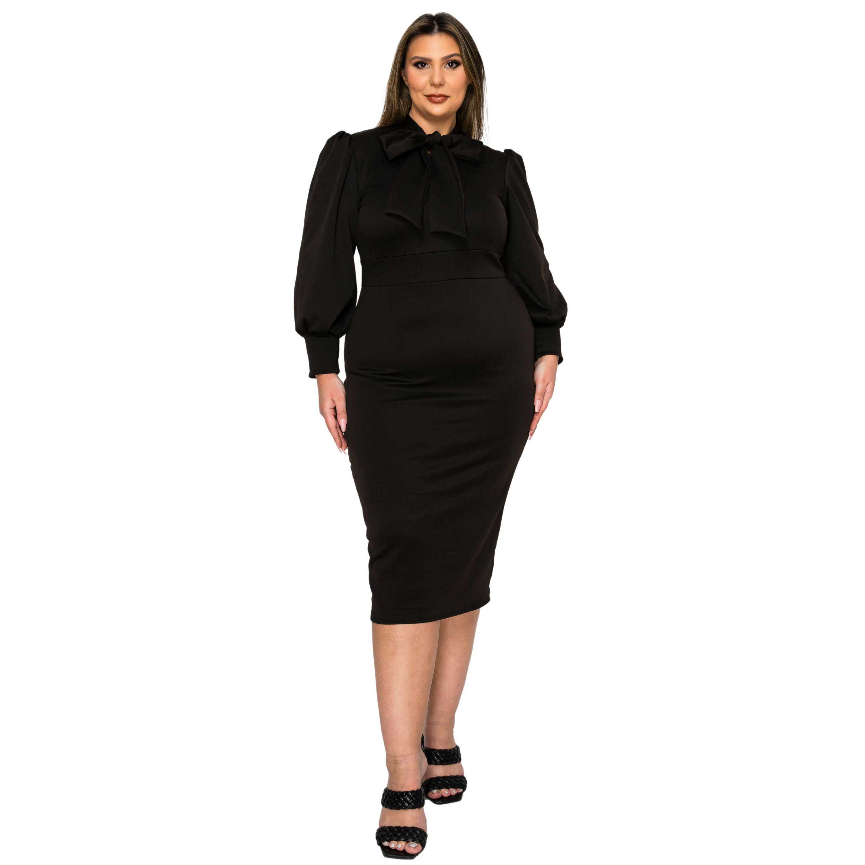Plus Size Anastasia Tie Neck Dress