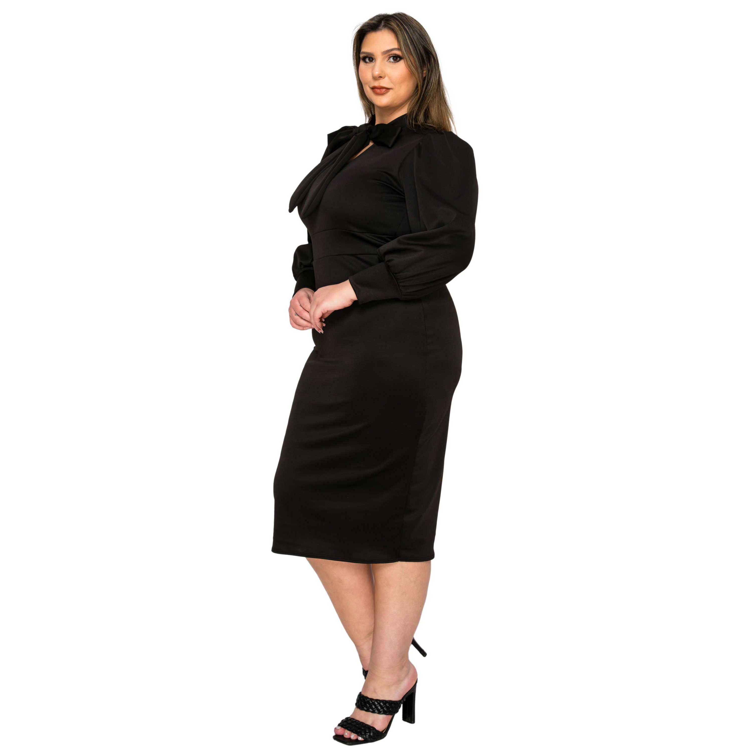 Plus Size Anastasia Tie Neck Dress