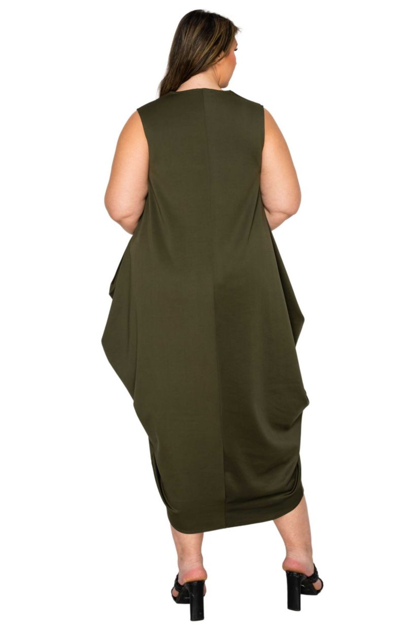 Plus Size Clover Sleeveless Bubble Hem Dress