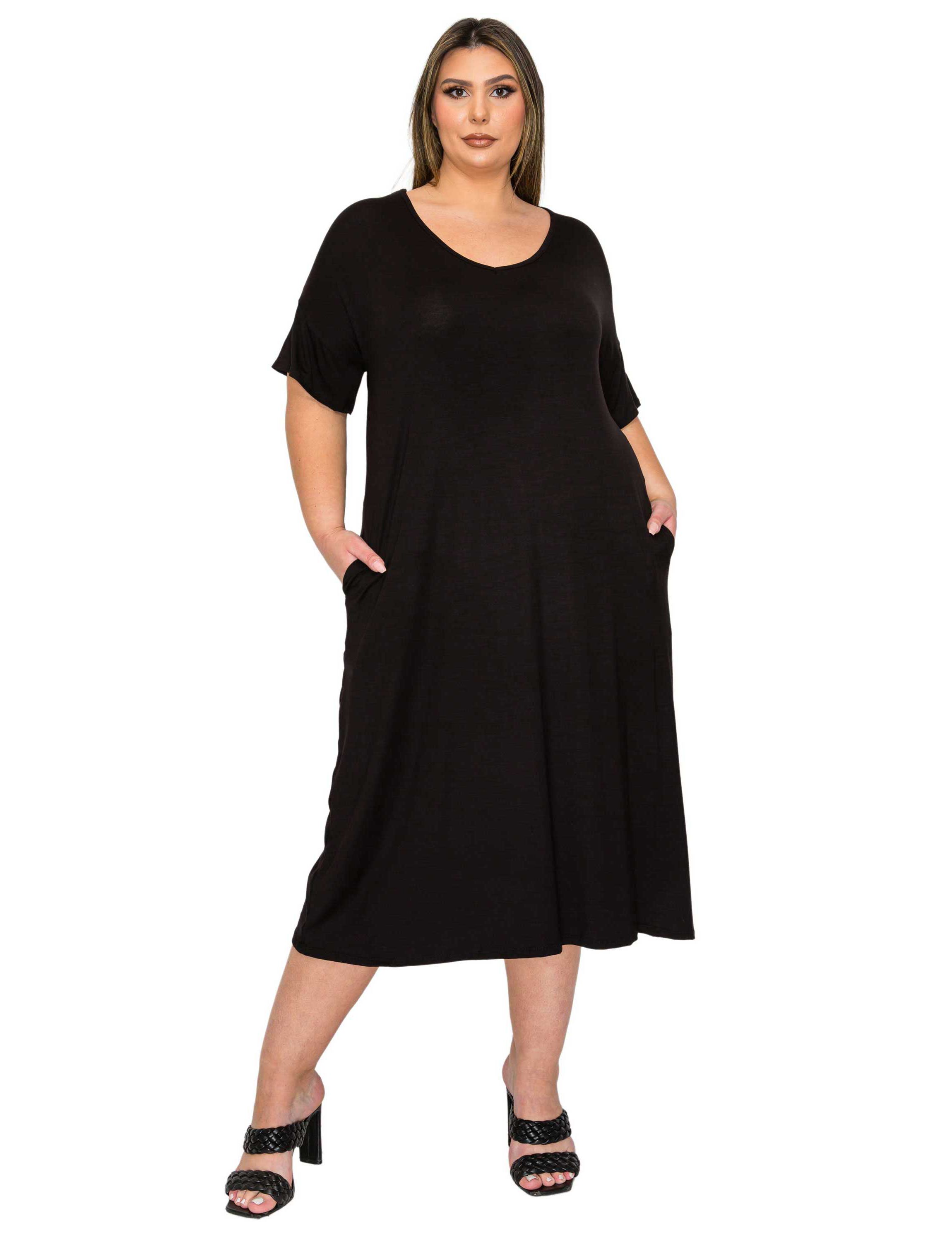 Plus Size Olivia Pocket Midi Dress