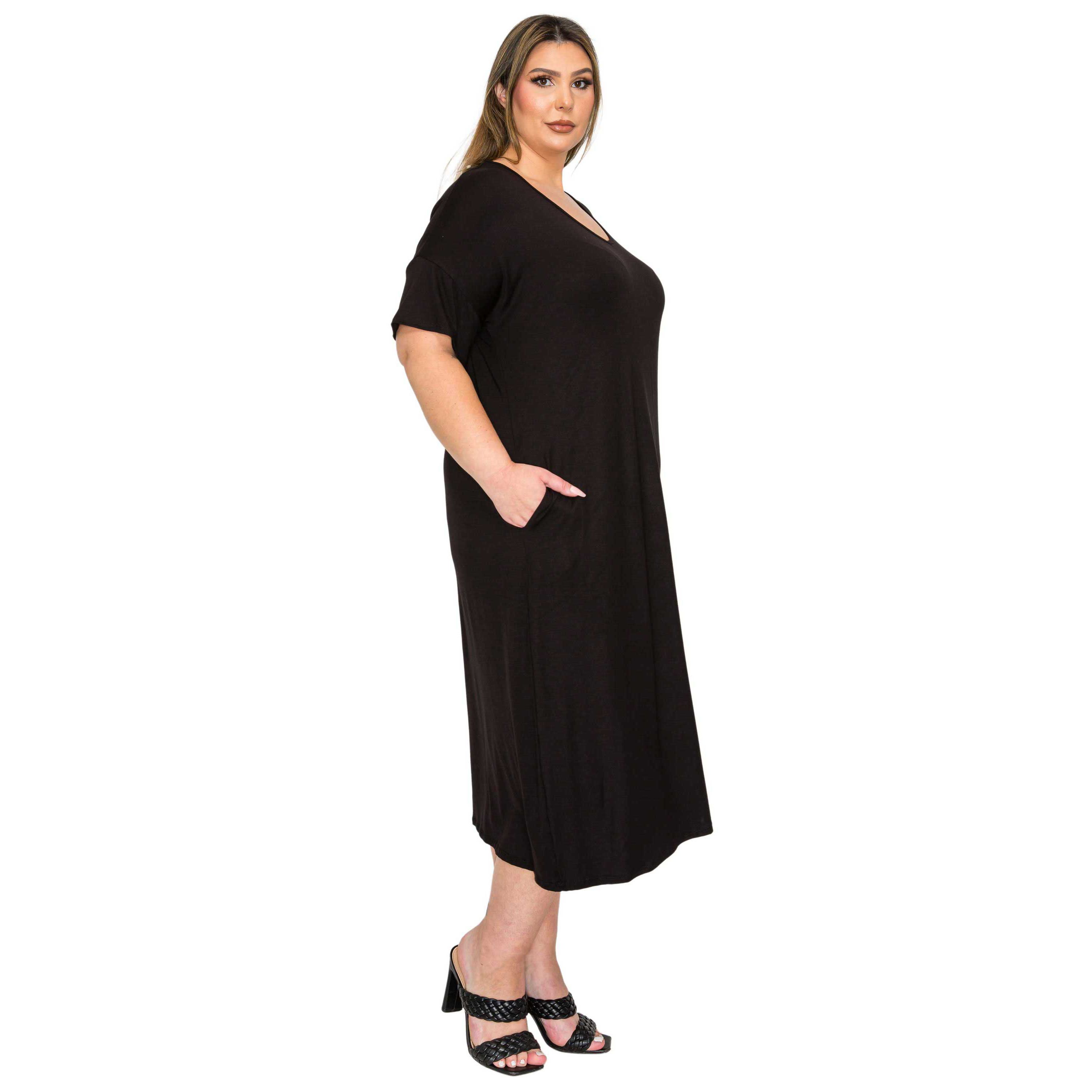 Plus Size Olivia Pocket Midi Dress
