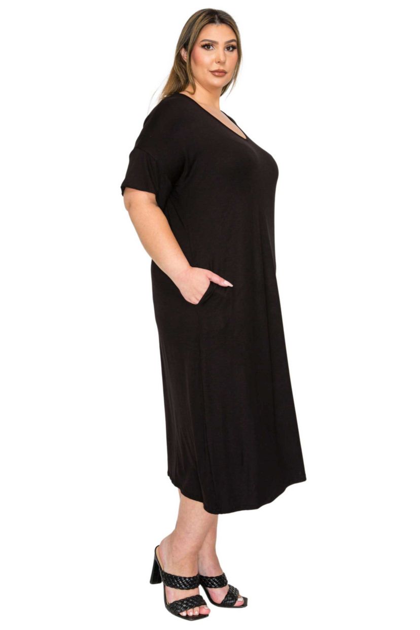 Plus Size Olivia Pocket Midi Dress