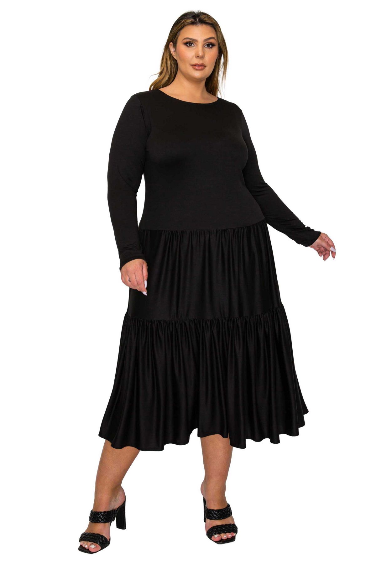 Plus Size Eliana Tiered Midi Dress