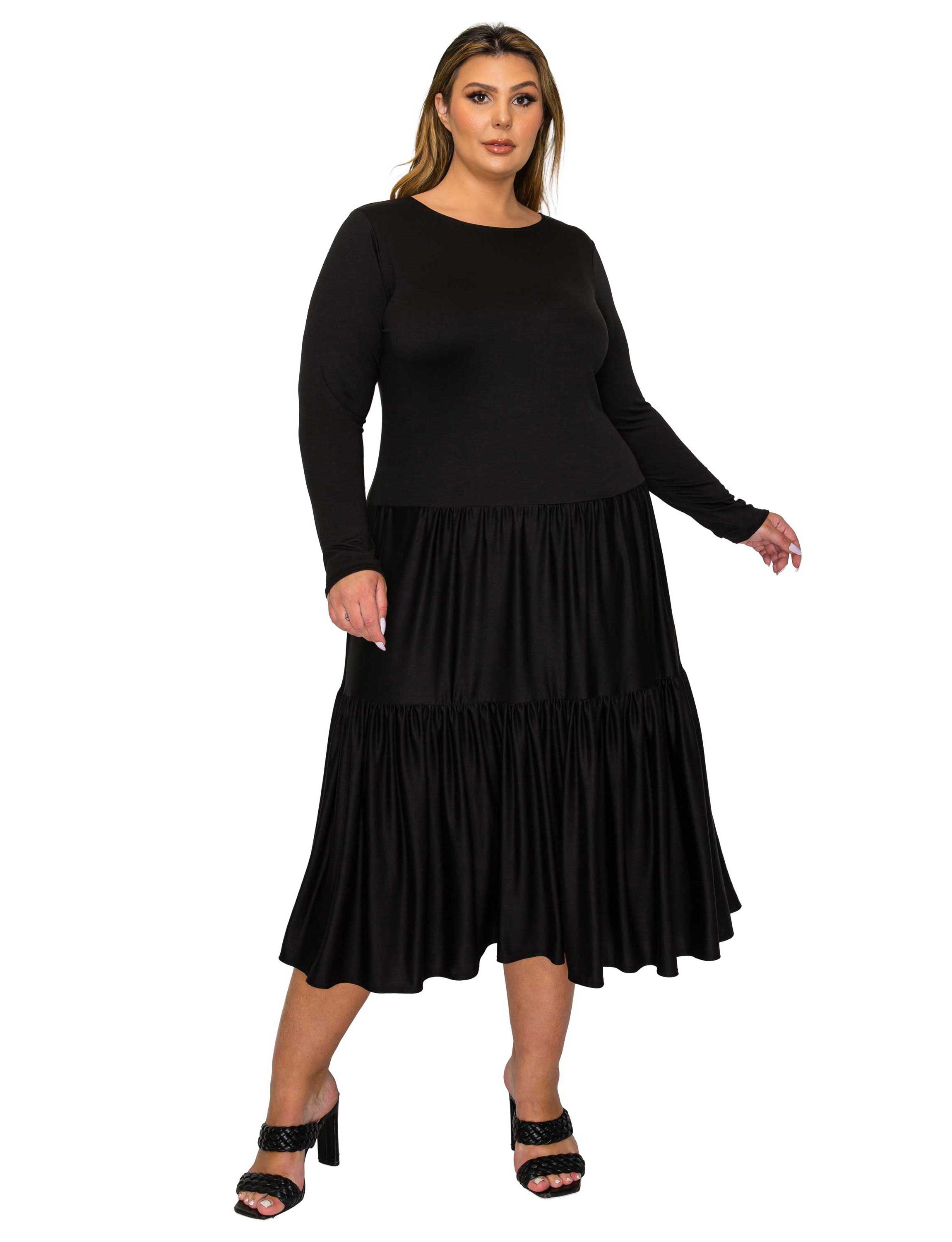 Plus Size Eliana Tiered Midi Dress