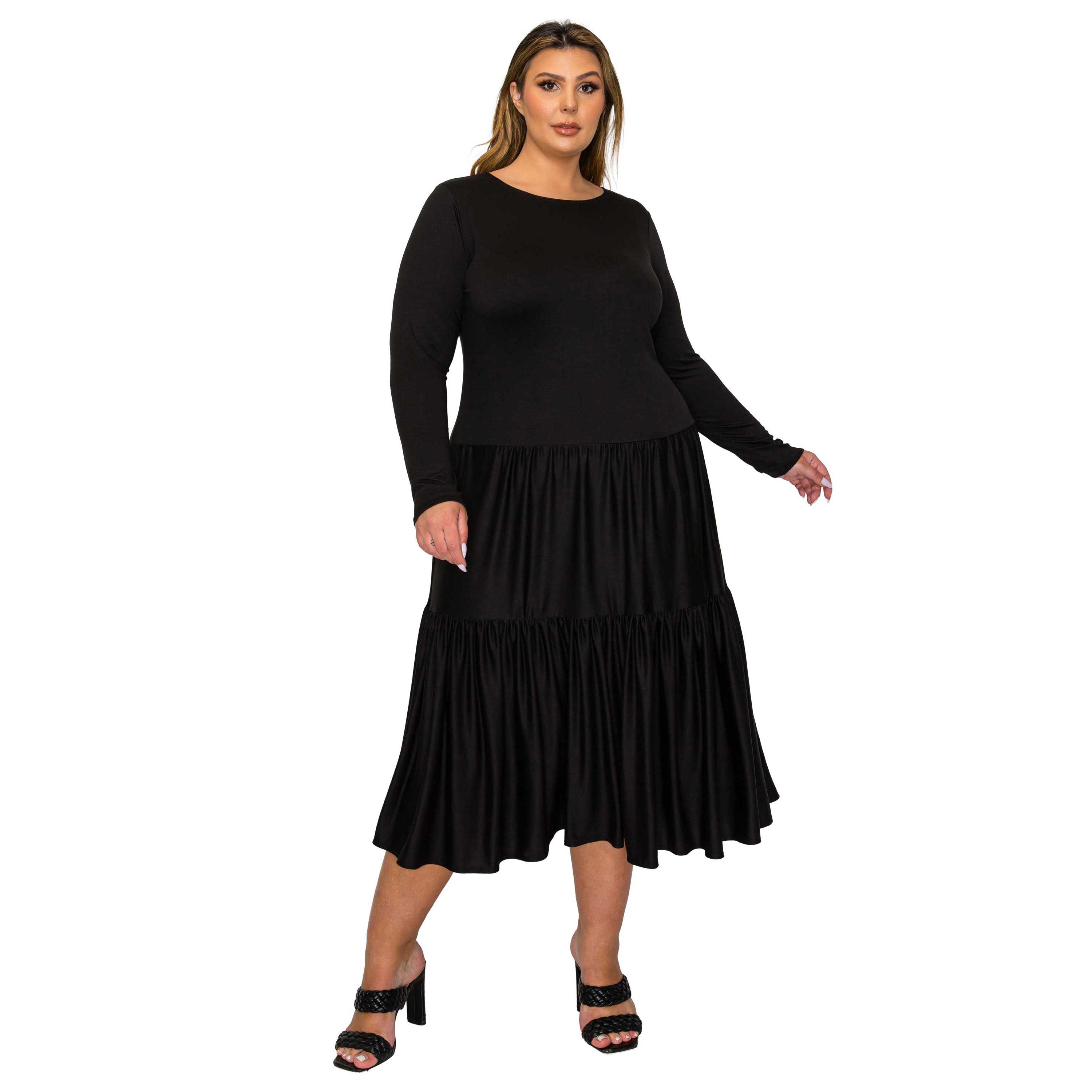 Plus Size Eliana Tiered Midi Dress