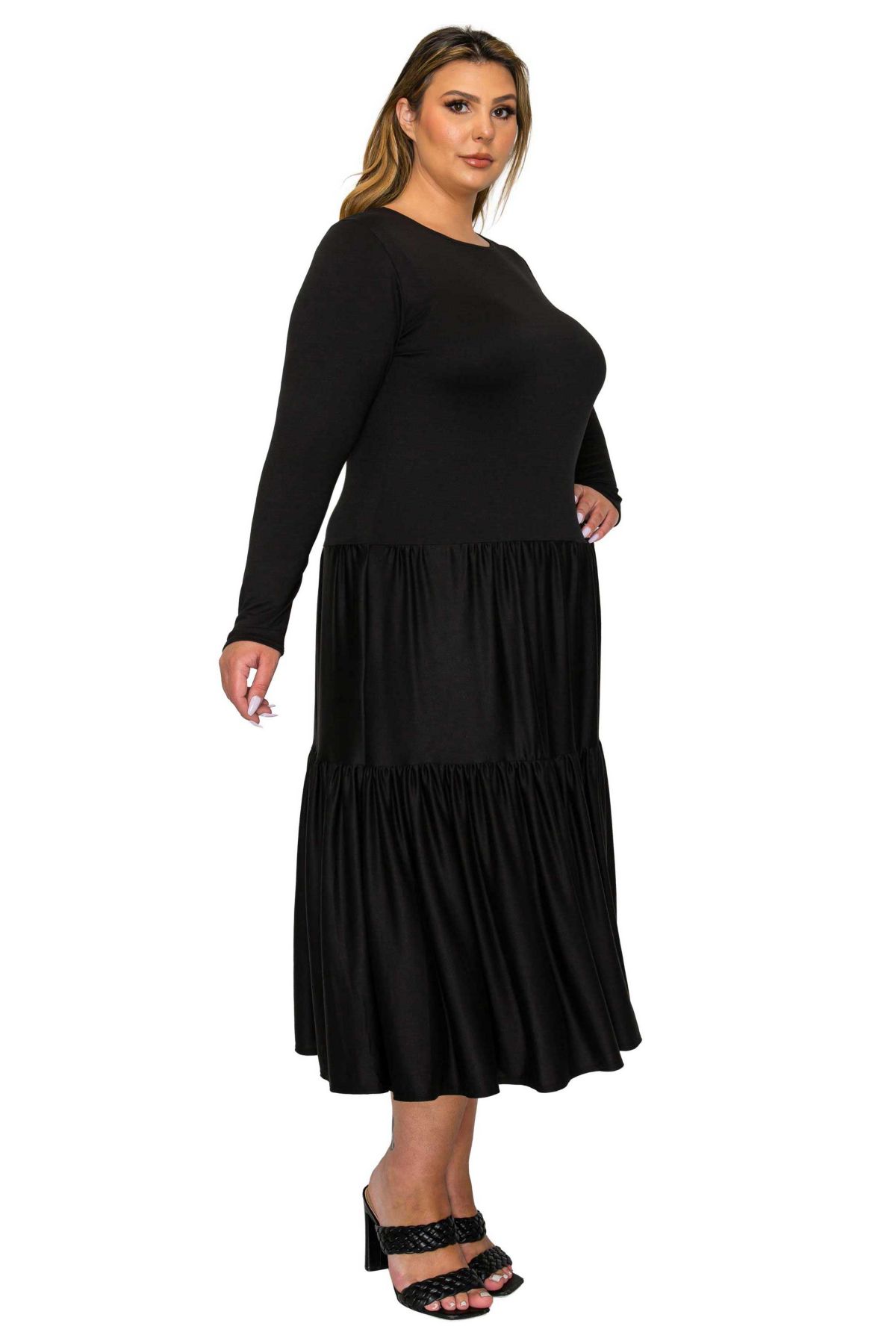 Plus Size Eliana Tiered Midi Dress