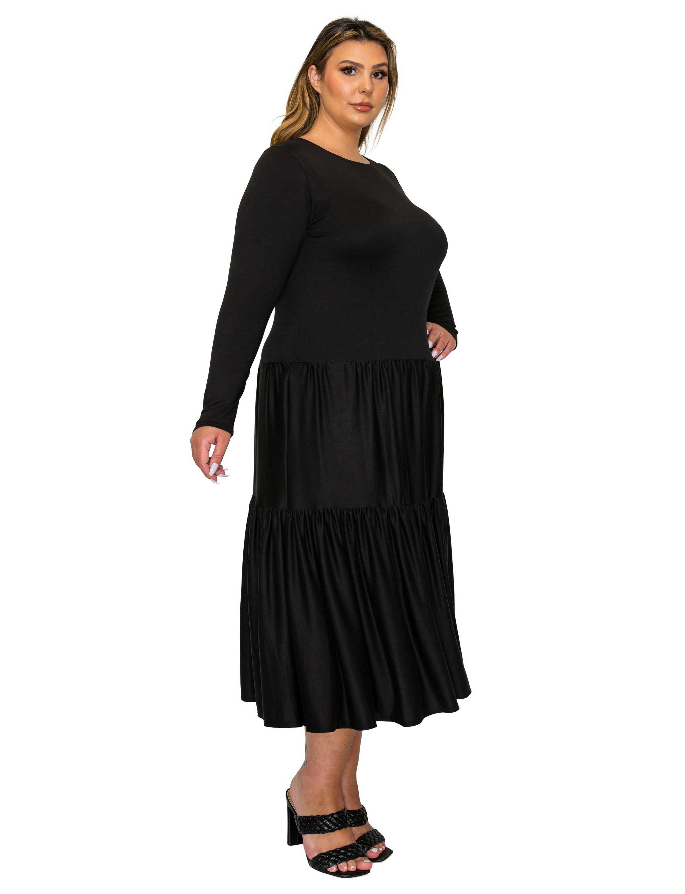 Plus Size Eliana Tiered Midi Dress