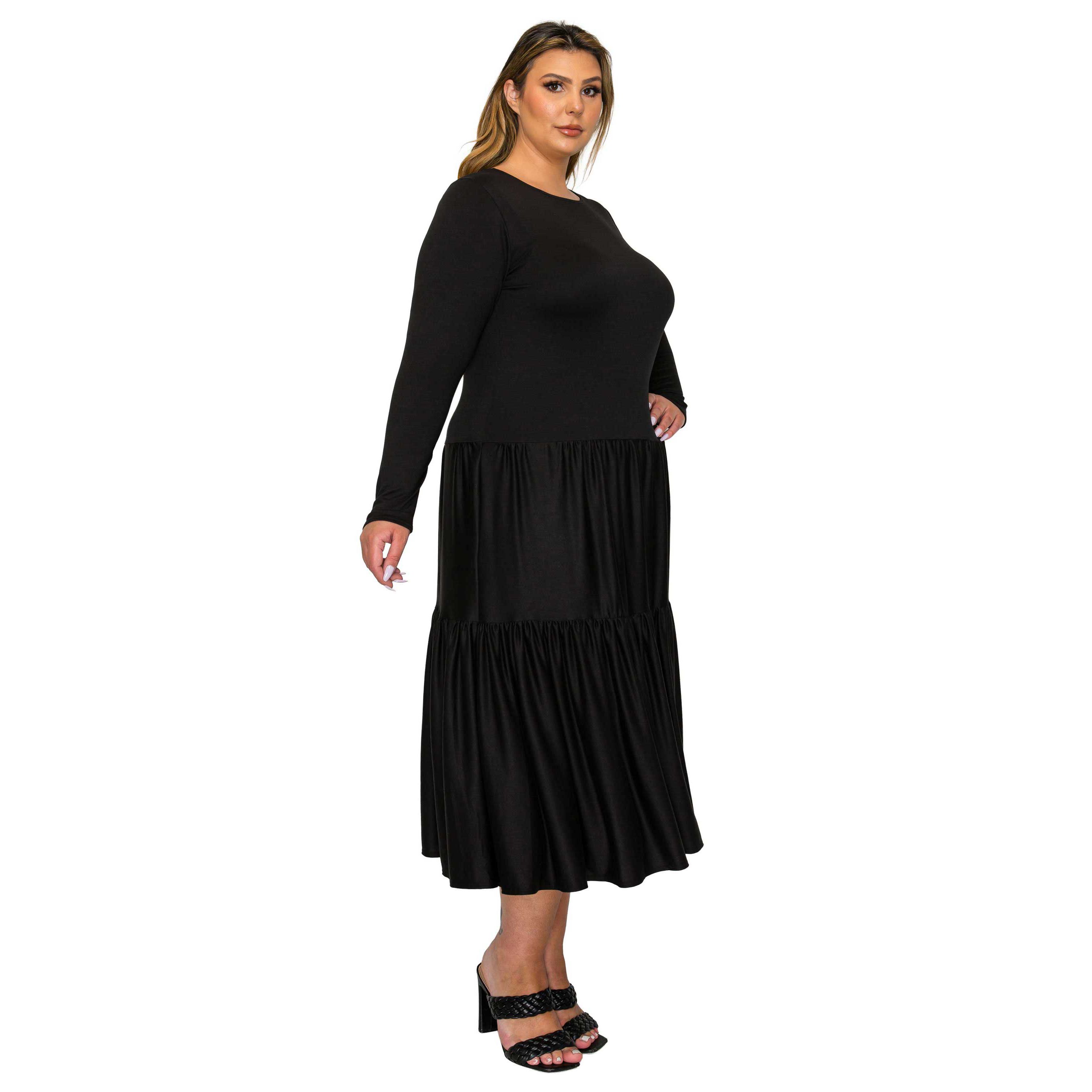 Plus Size Eliana Tiered Midi Dress