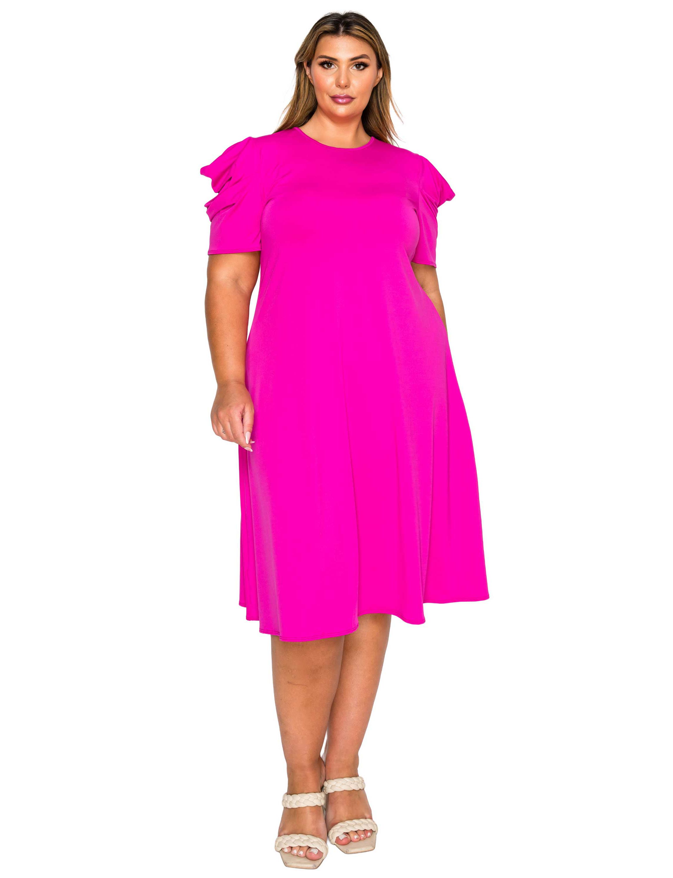 hot pink dress corset Amarra 88691 Size 12 Bright Pink Corset Bodice Cocktail Homecoming Dress main image 1