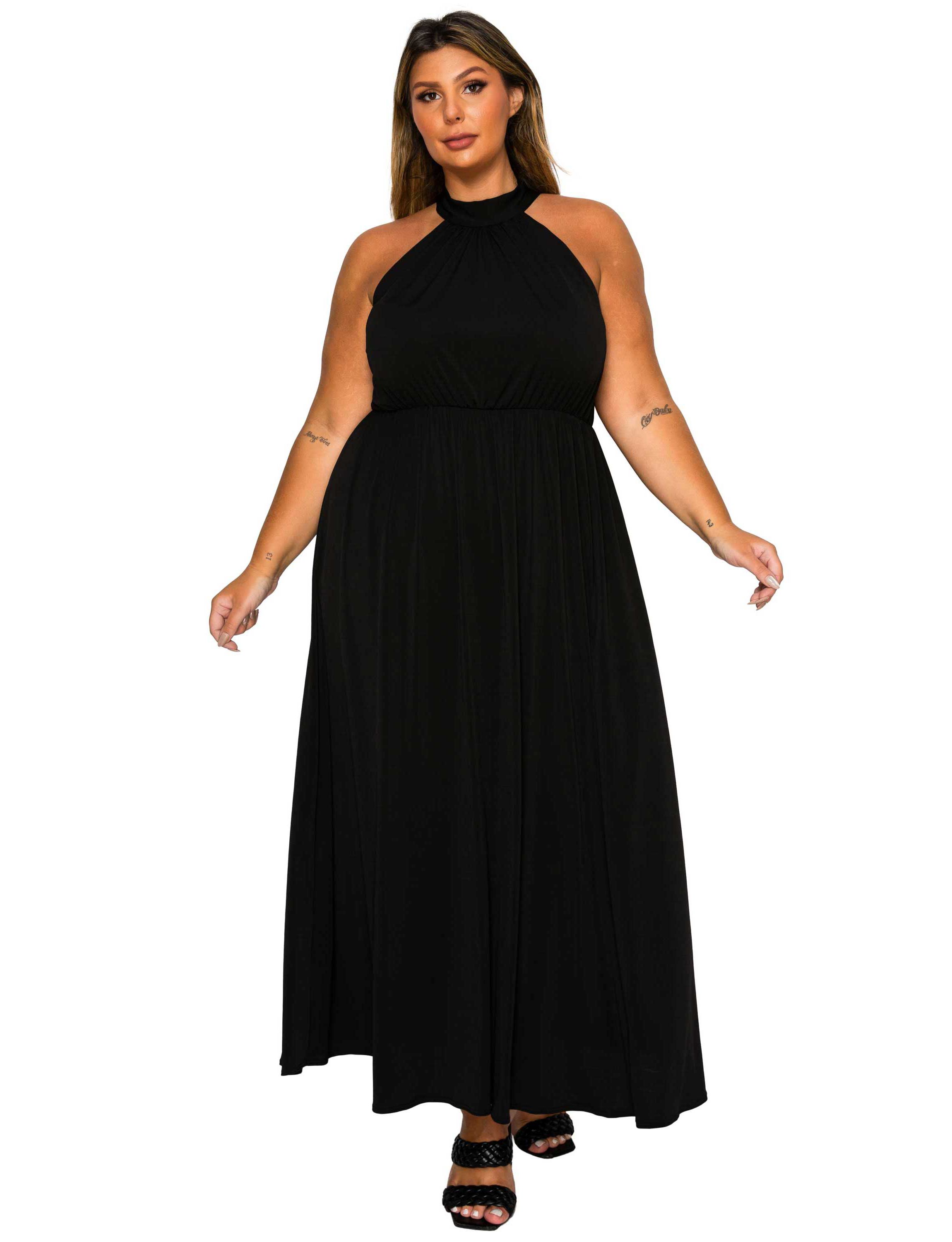 Plus Size Cassia Halter Neck Dress