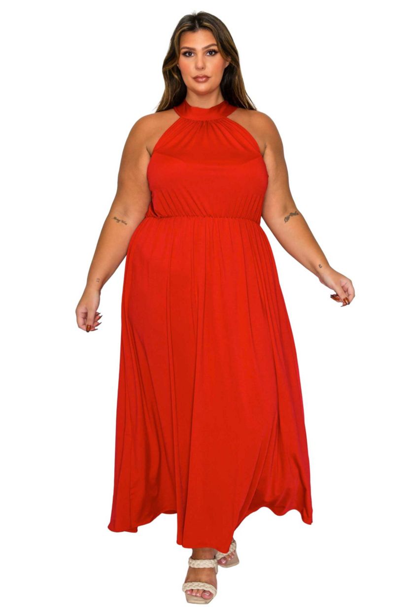 L I V D Plus Size Cassia Halter Neck Dress | Belk