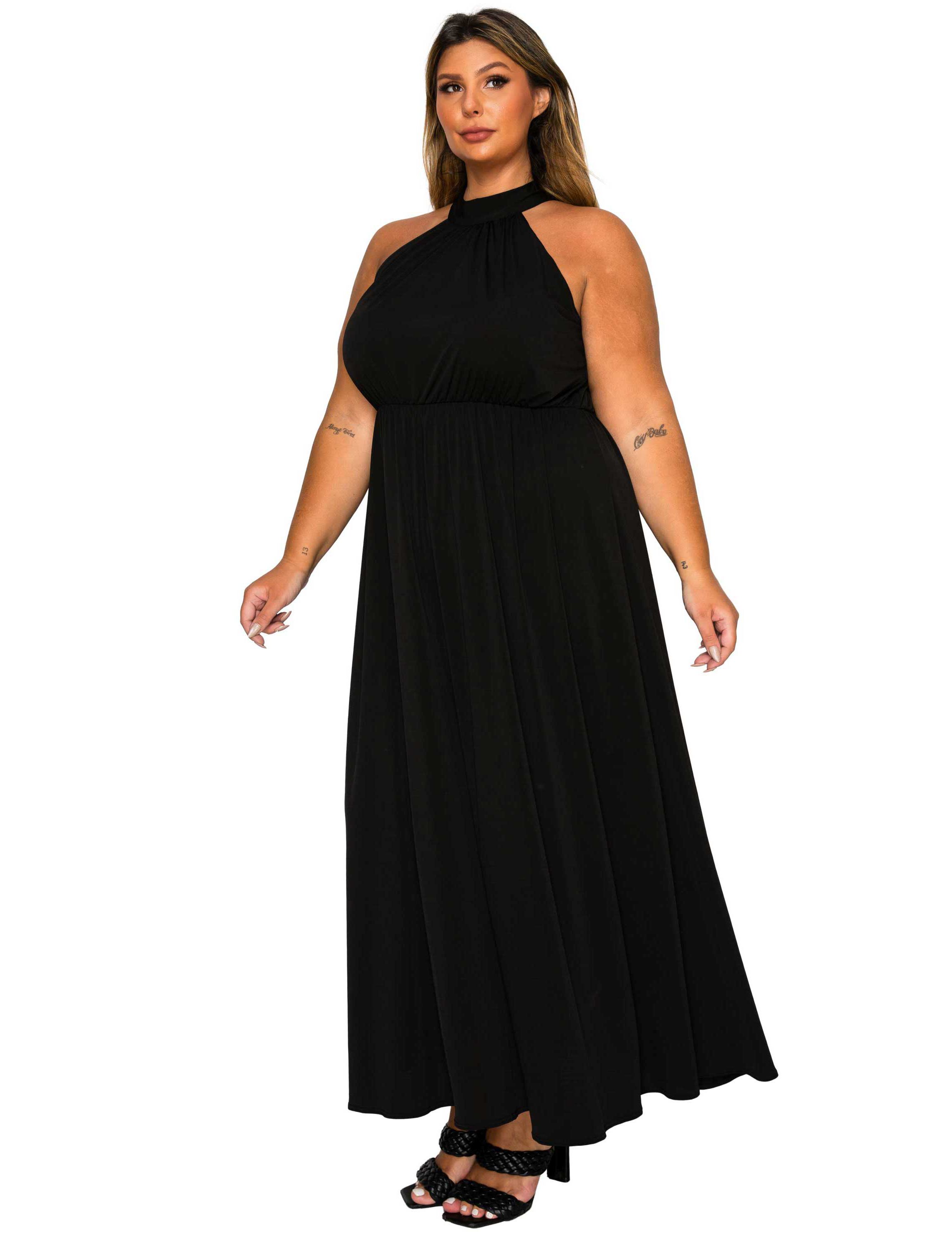Plus Size Cassia Halter Neck Dress