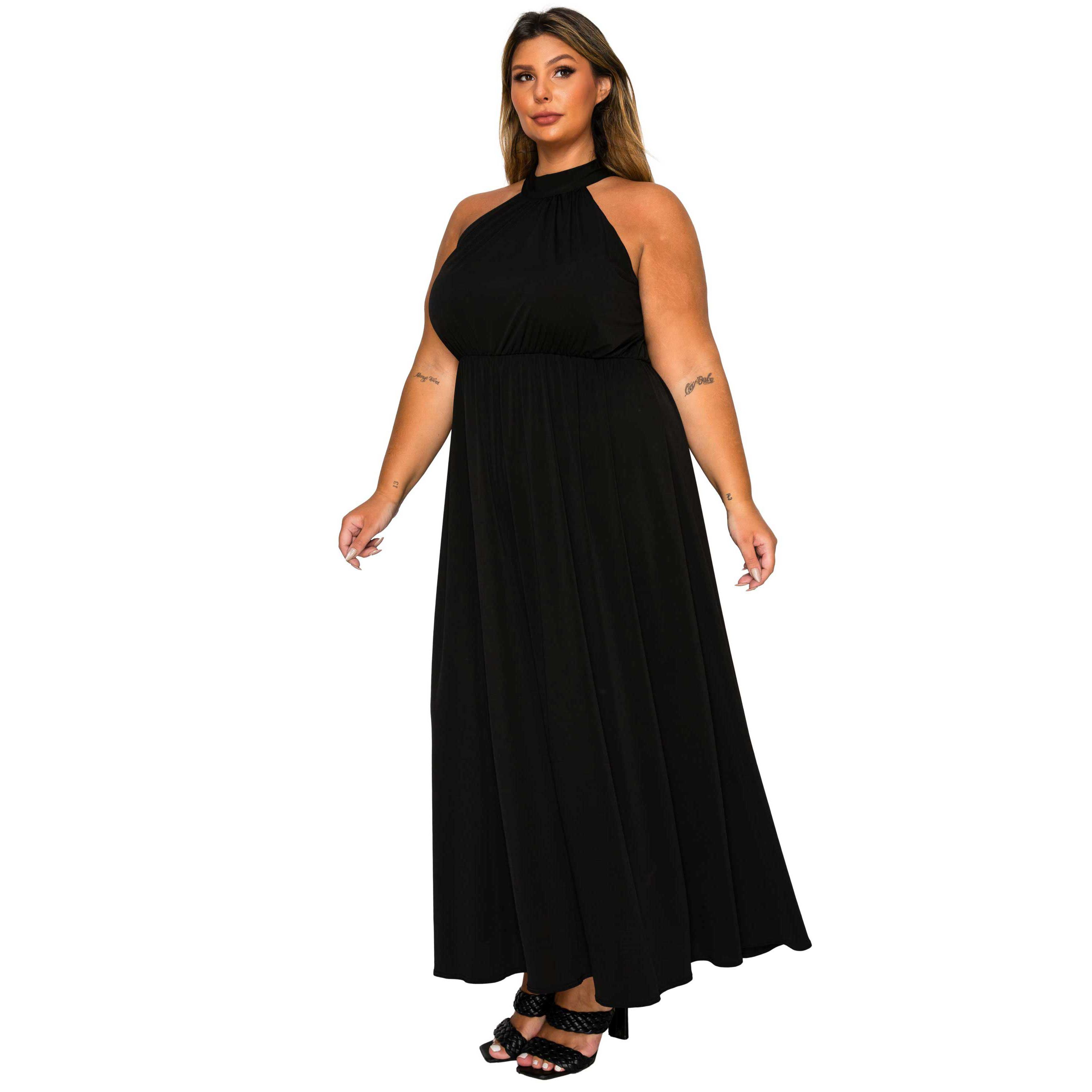 Plus Size Cassia Halter Neck Dress
