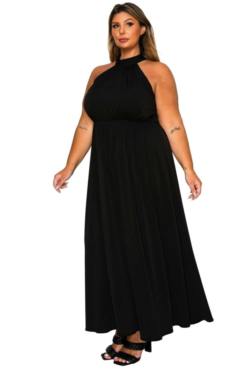 Plus Size Cassia Halter Neck Dress