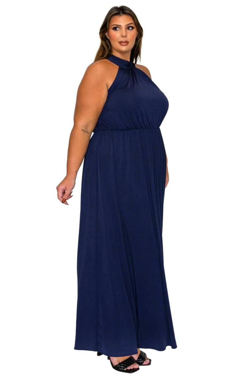 halter plus size wrap dress L I V D Cassia Neck Wedding guest