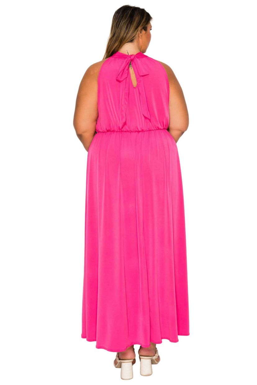 halter plus size wrap dress City Studio Plus Womens Asymmetrical Midi Halter Dress, Black