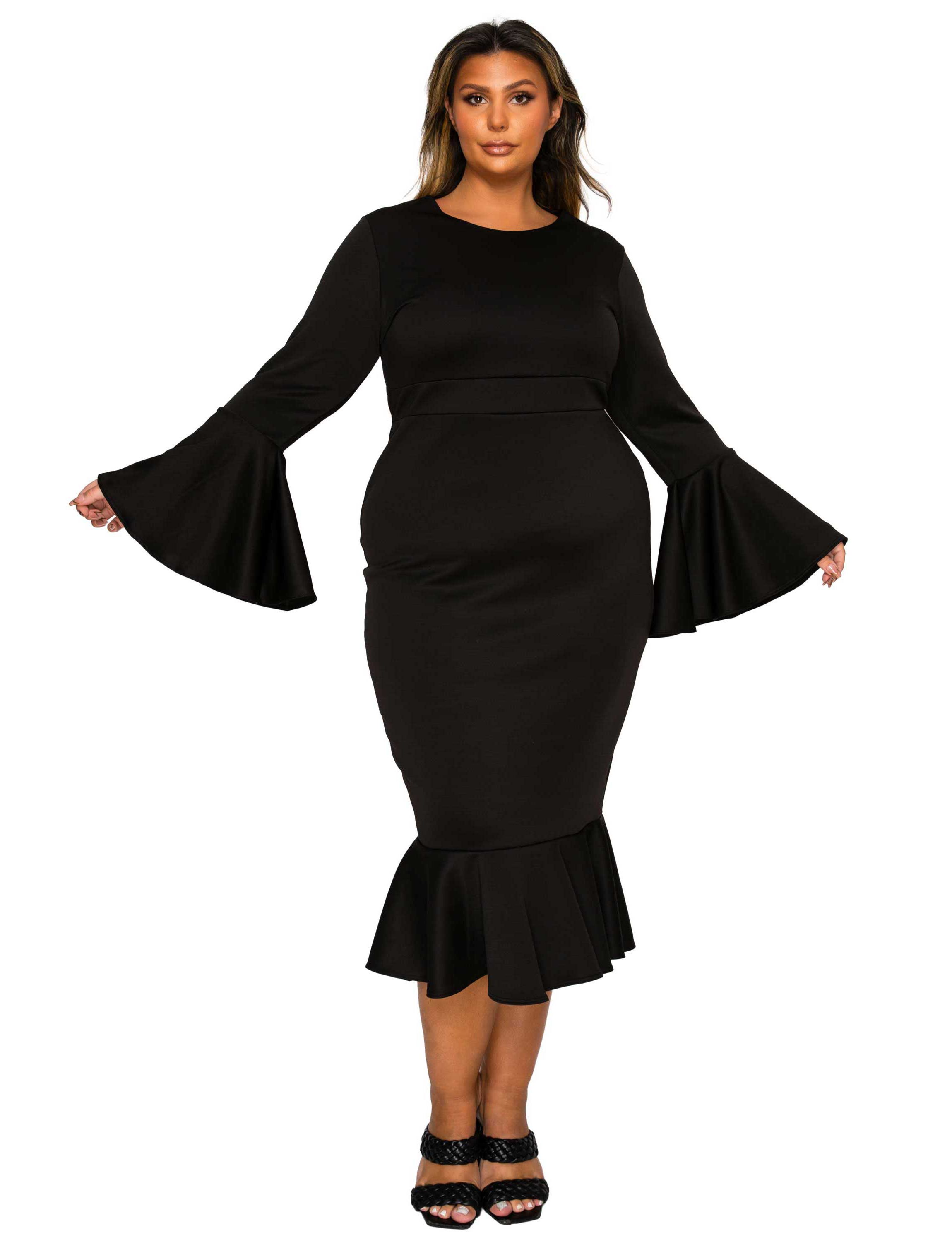 Plus Size Sabrina Mermaid Hem Dress