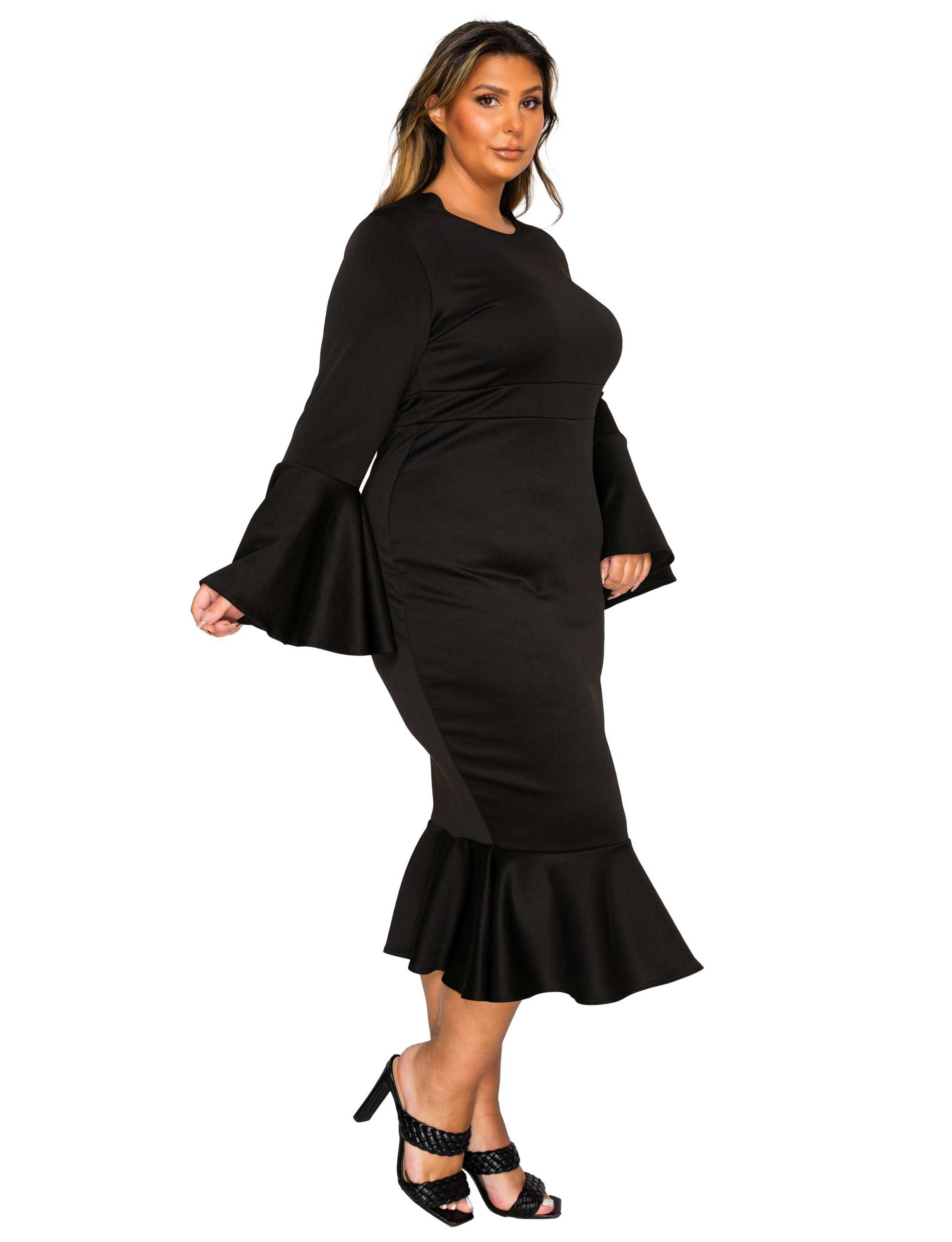 Plus Size Sabrina Mermaid Hem Dress