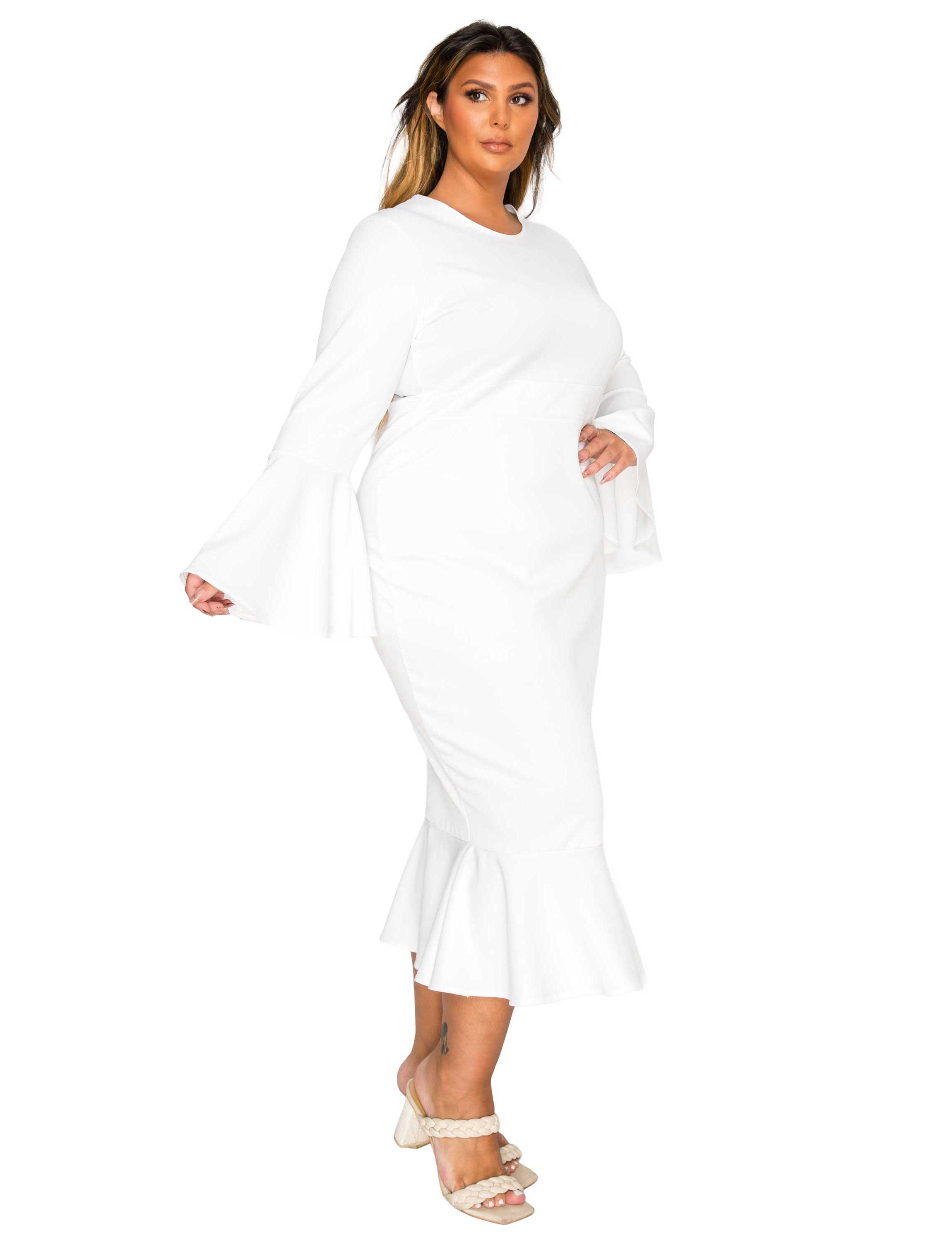 White Women's Plus Size Dresses