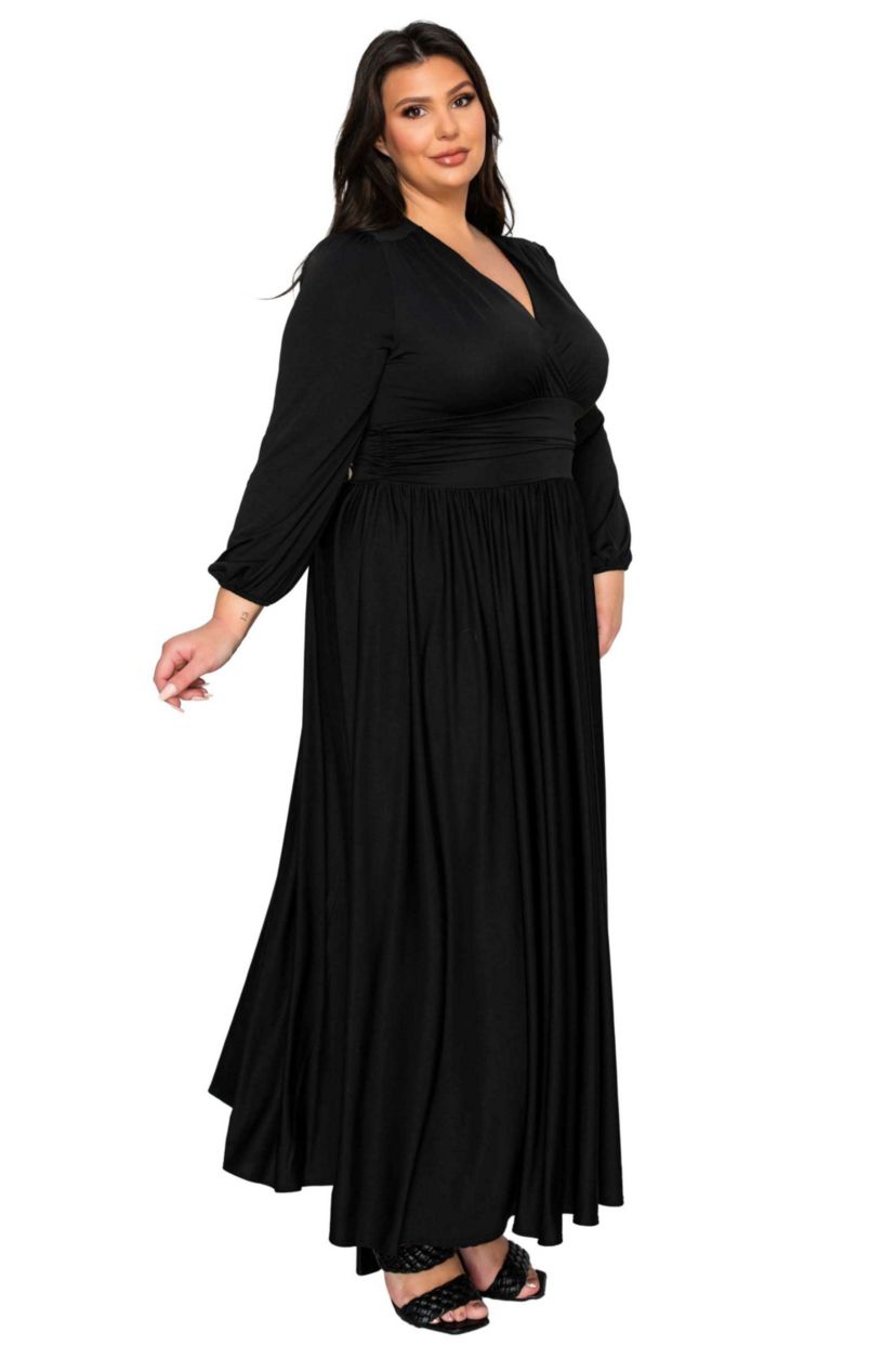 L I V D Plus Size Solene Empire Waist Dress