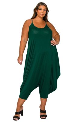 L I V D Women's Plus Size Quinn Pocket Jumpsuit, Green, 2X