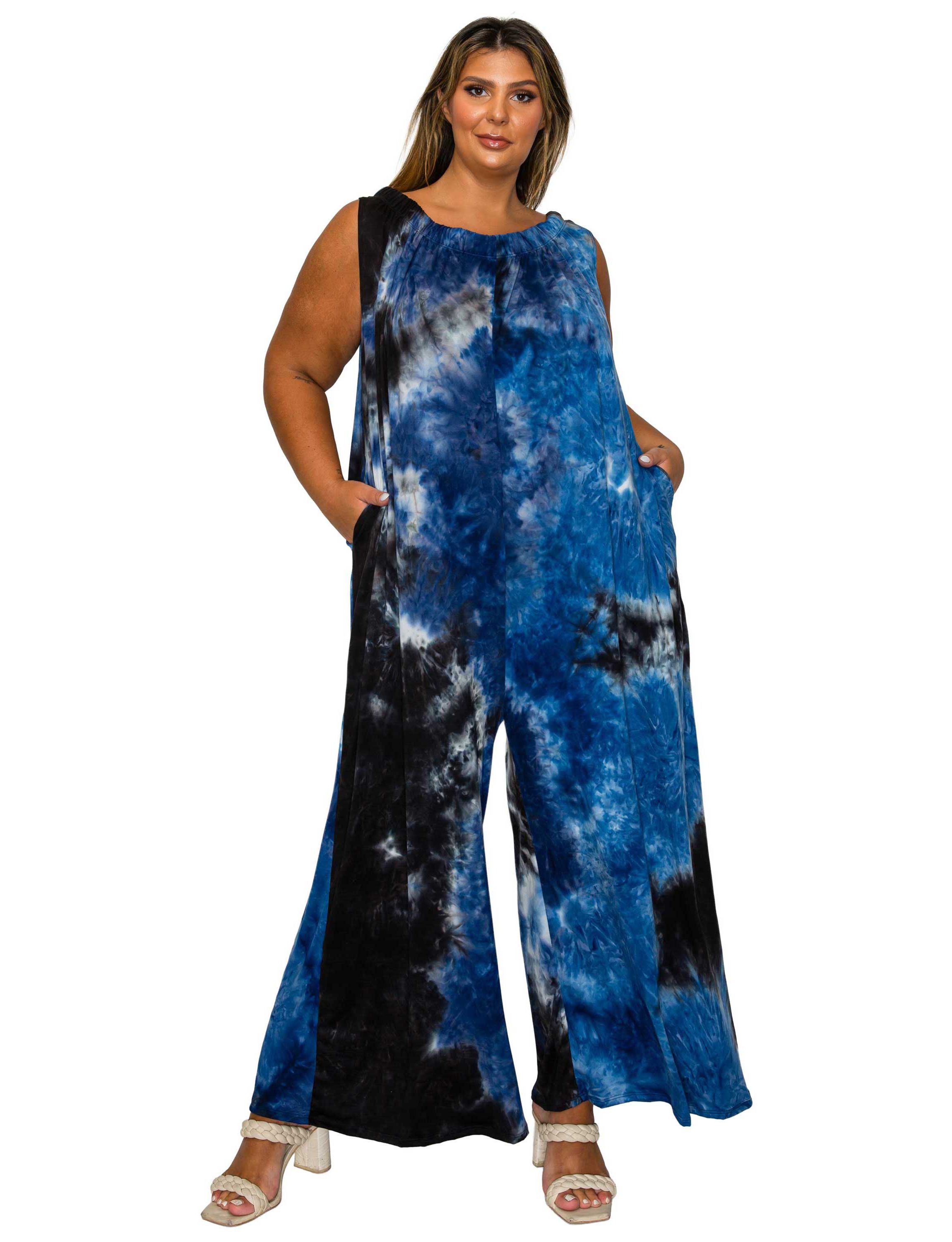 Plus Size Pax Tie Dye Pocket Jumpsuit