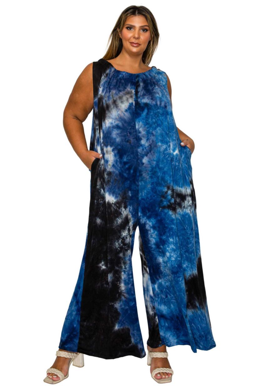 Plus Size Pax Tie Dye Pocket Jumpsuit