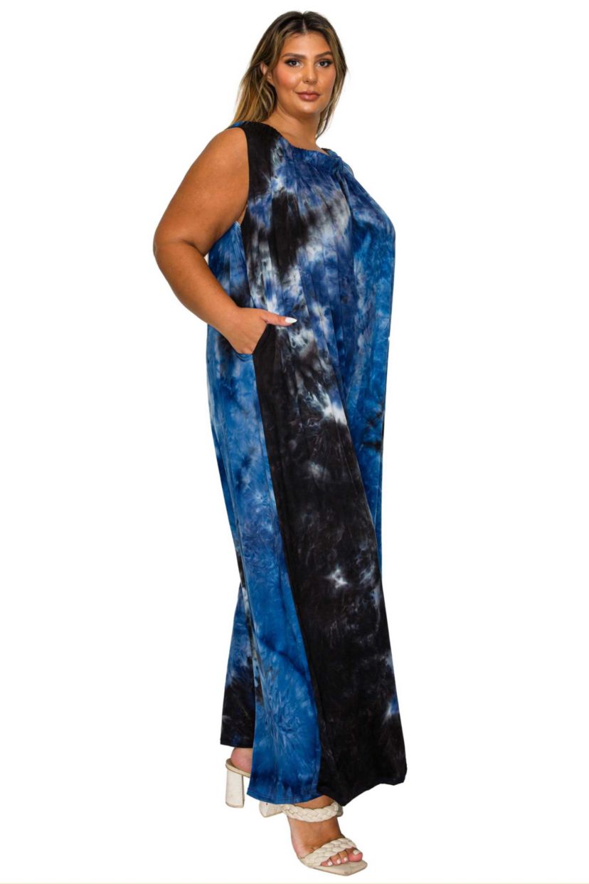 Plus Size Pax Tie Dye Pocket Jumpsuit