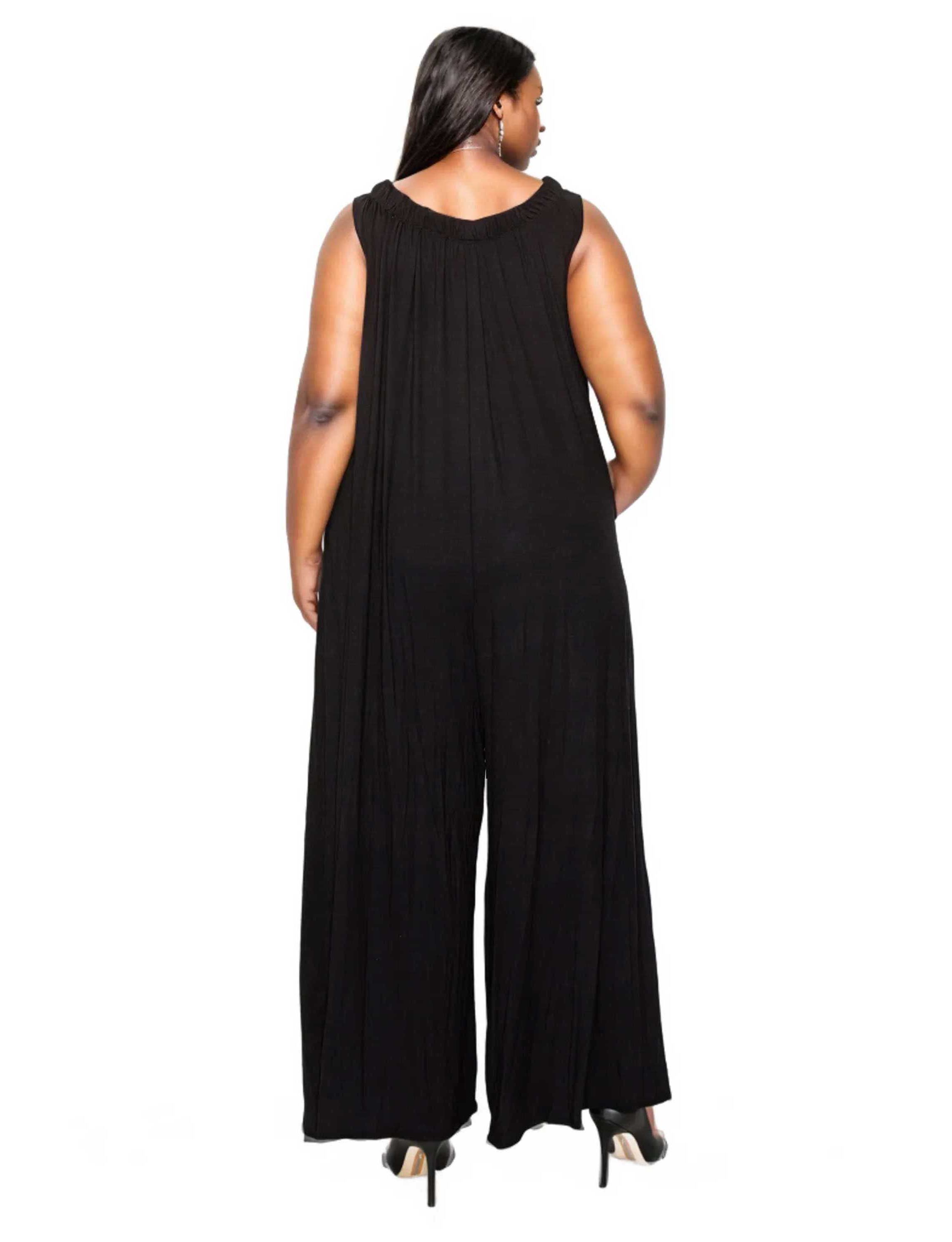 Plus Size Off Shoulder Full Length Jumpsuit
