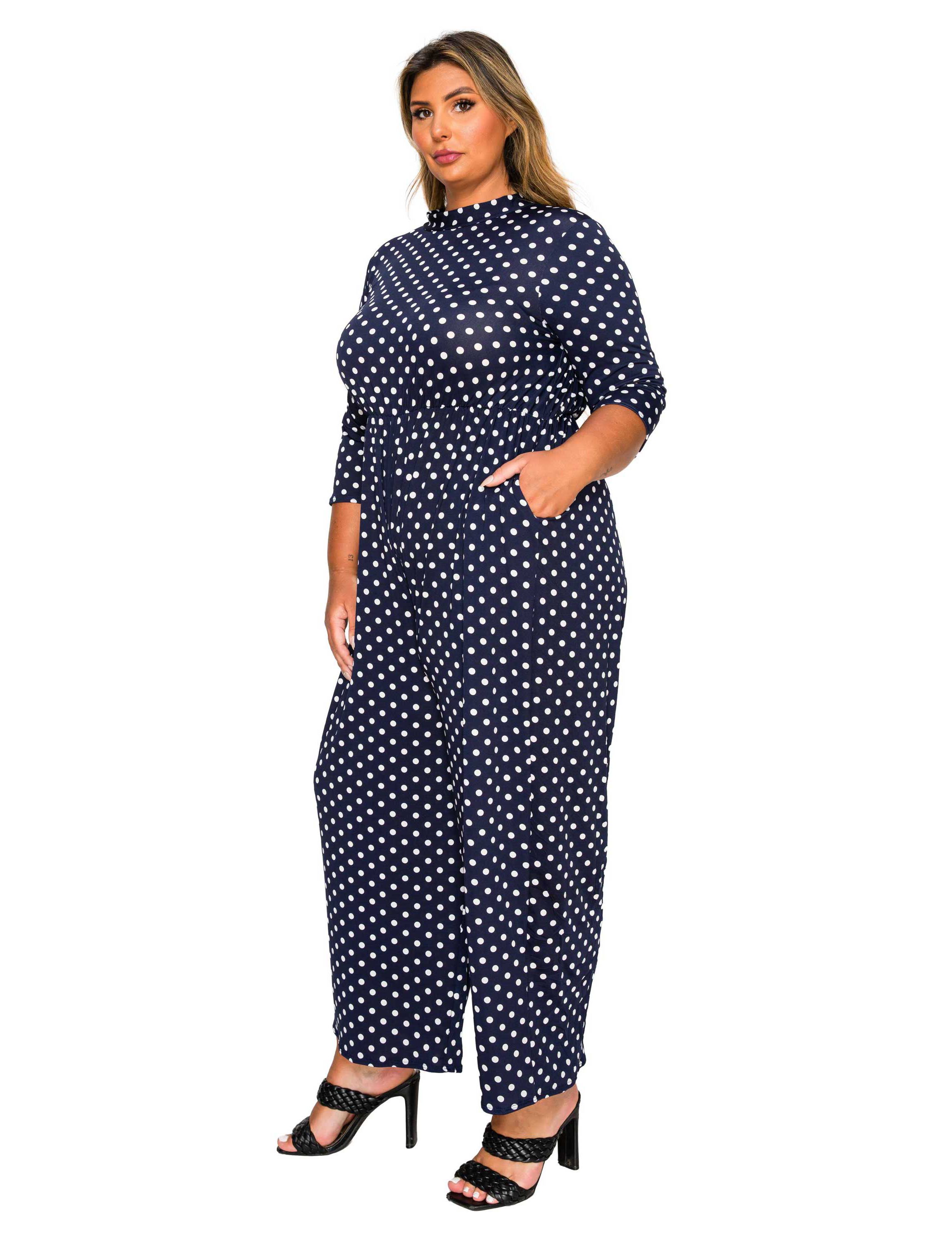 Plus Size Lunette Dot Wide Leg Jumpsuit
