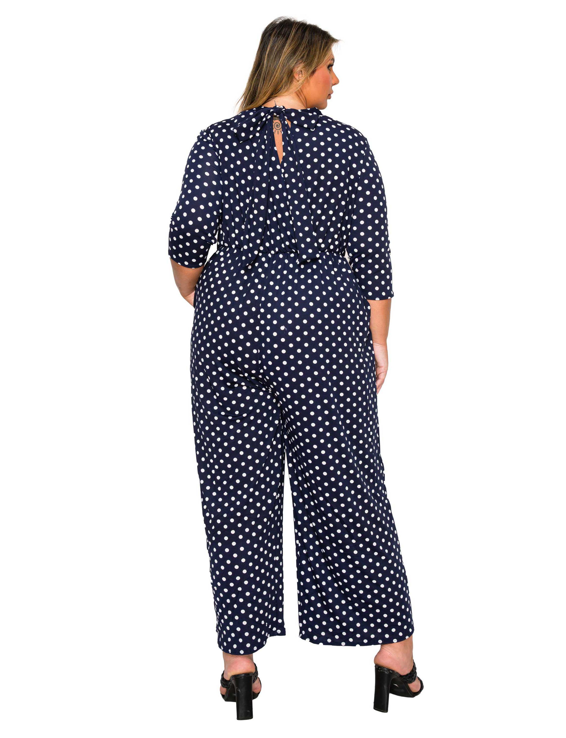 Plus Size Lunette Dot Wide Leg Jumpsuit
