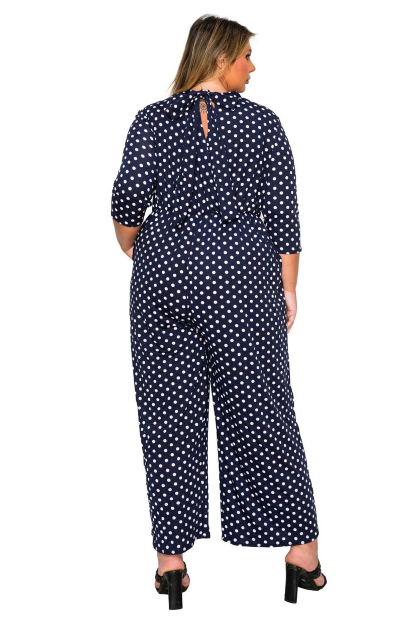 Plus Size Lunette Dot Wide Leg Jumpsuit