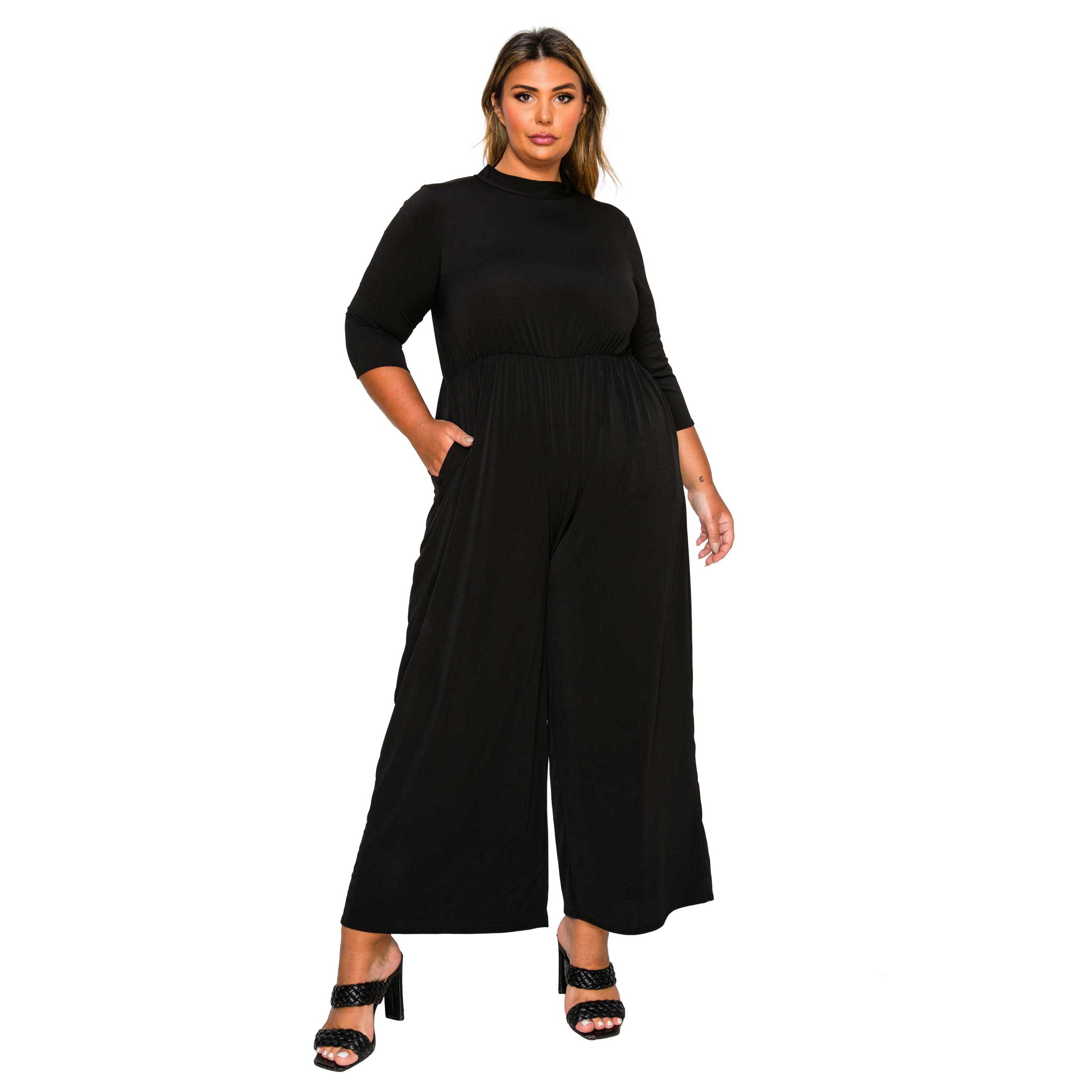 Plus Size Summer Wide Leg Pocket Jumpsuit