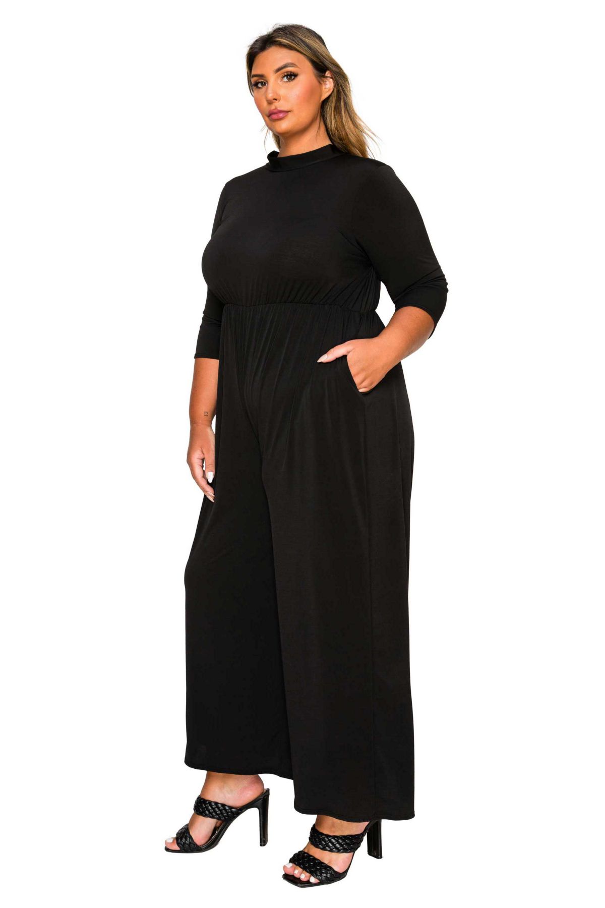 Plus Size Summer Wide Leg Pocket Jumpsuit