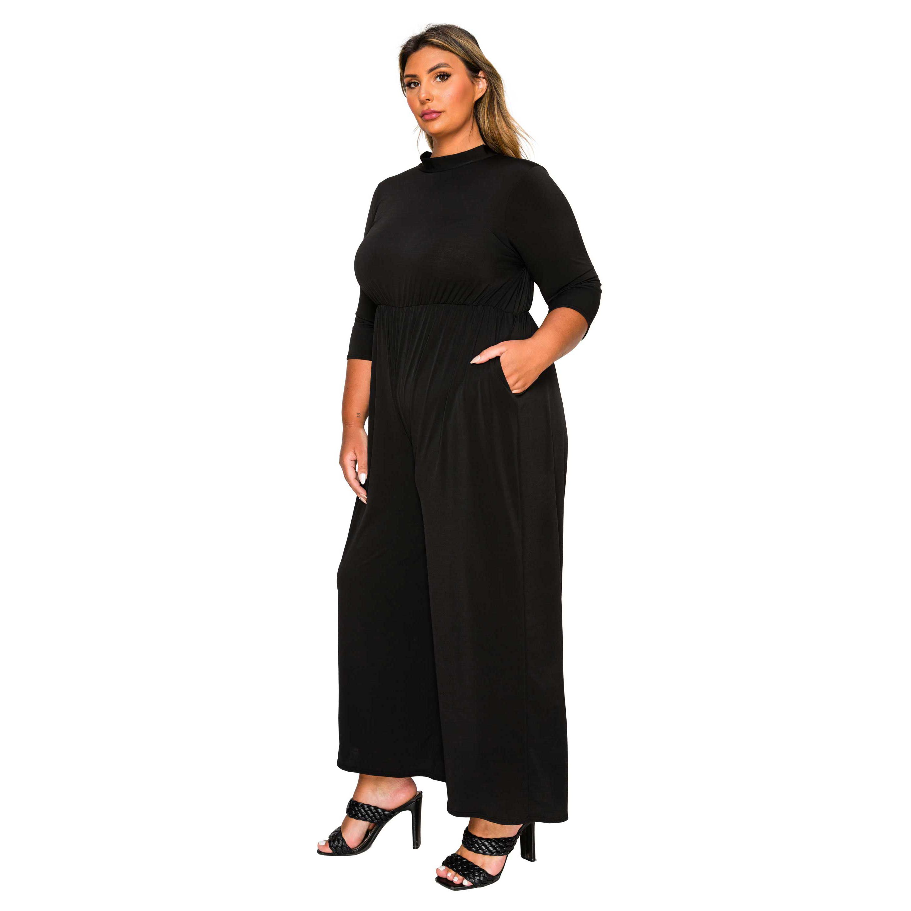Plus Size Summer Wide Leg Pocket Jumpsuit