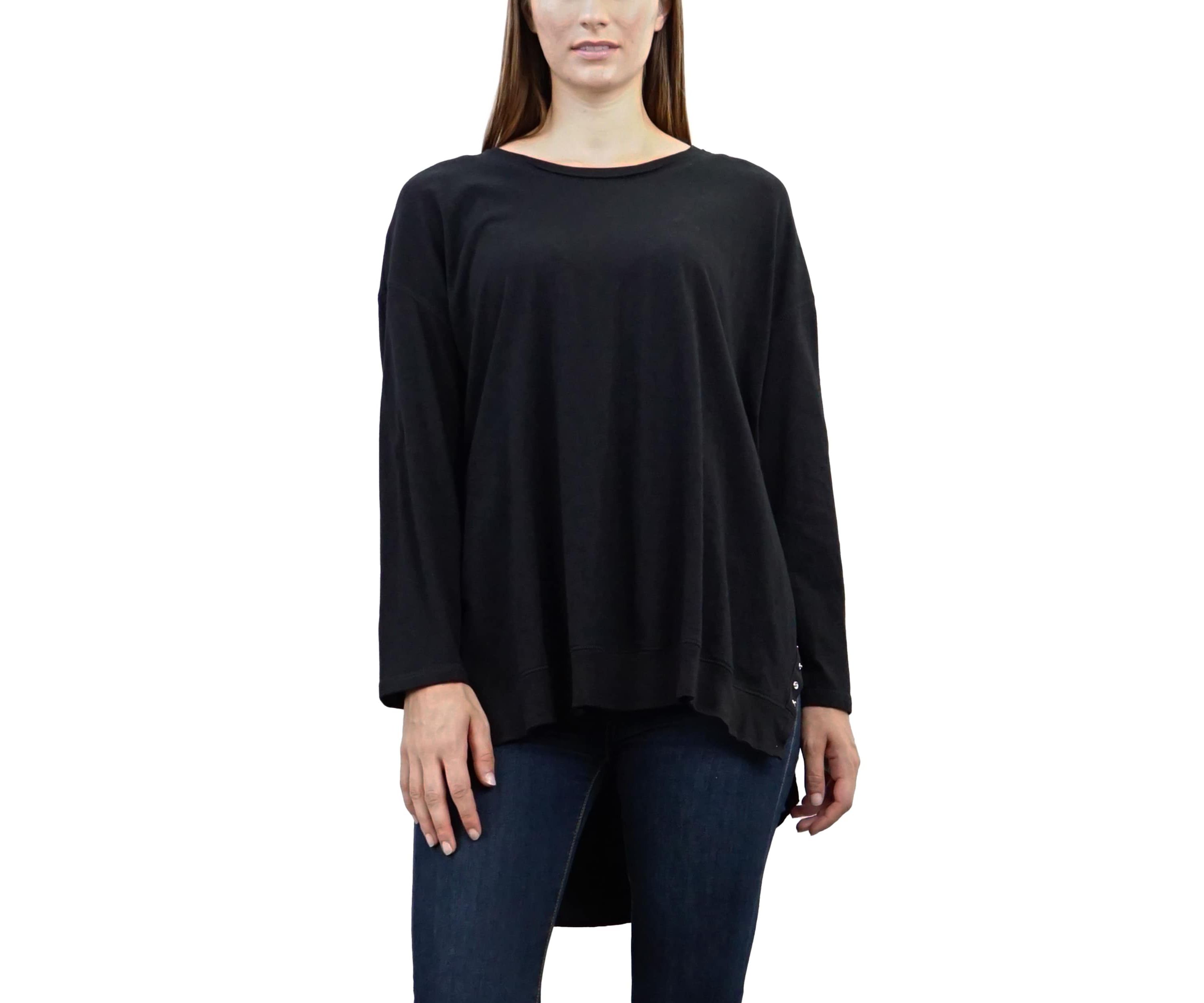 Heavy Cotton Jersey Side Snap Button Pullover