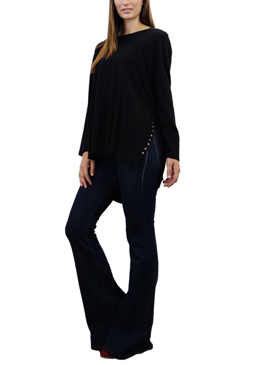 Heavy Cotton Jersey Side Snap Button Pullover
