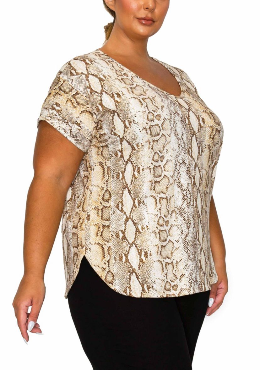 COIN1804 Python V Neck Rolled Sleeve | Belk