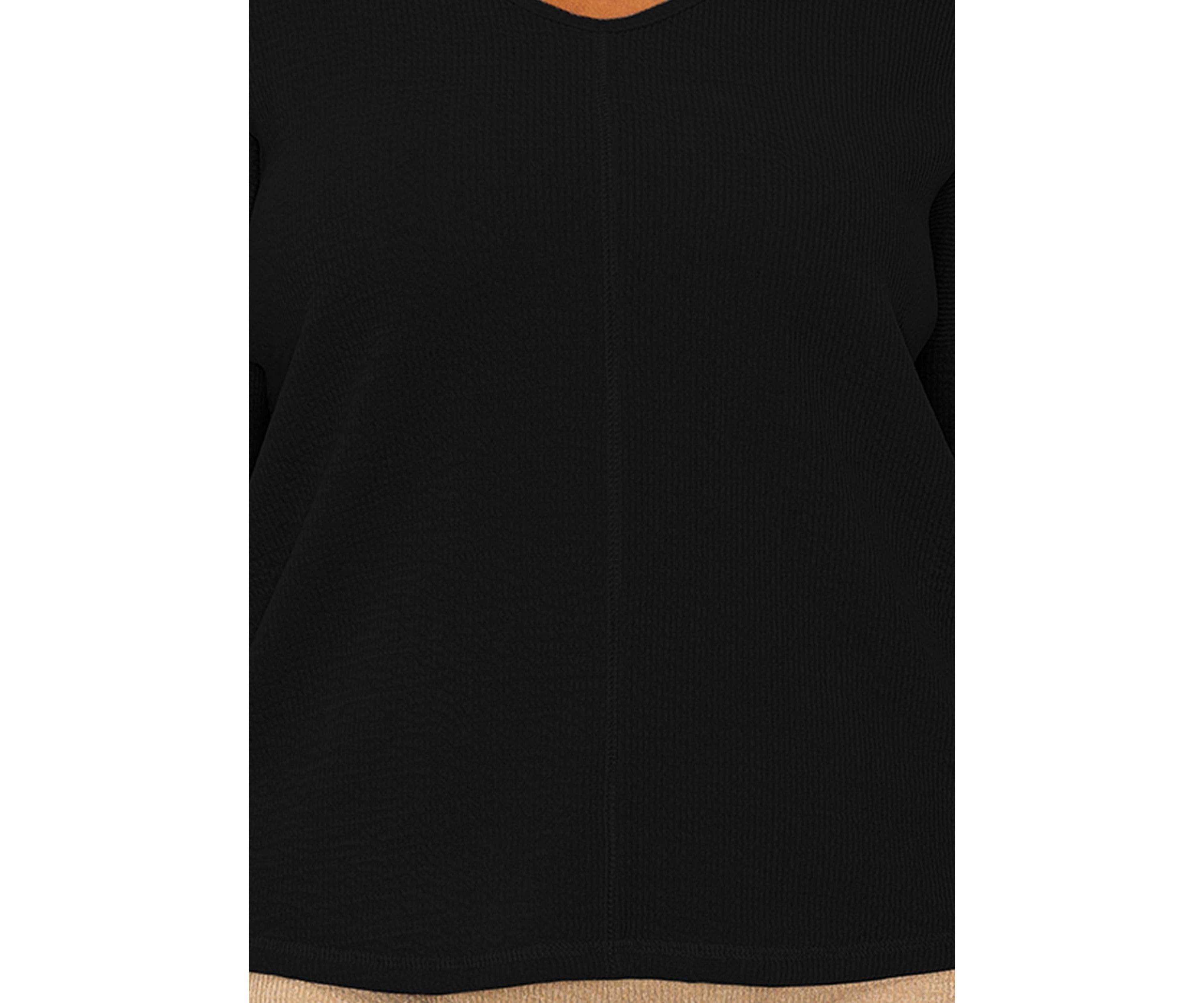 Textured Rib Front Seam Dolman Long Sleeve