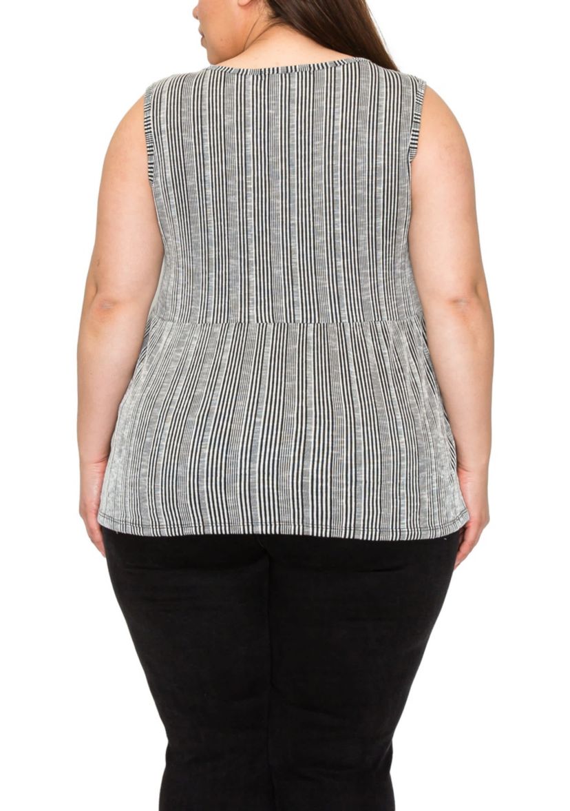 Variegaed Textured Stripe Baby Doll Tank