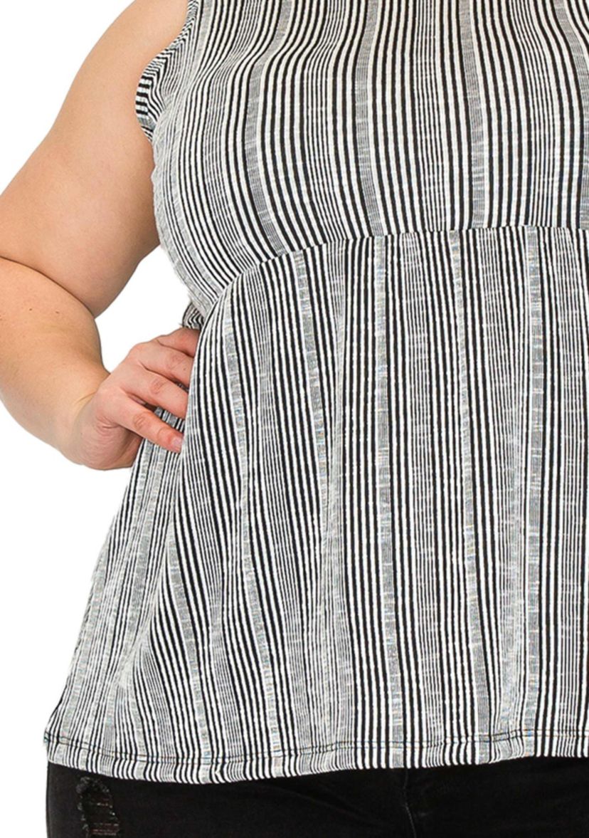 Variegaed Textured Stripe Baby Doll Tank