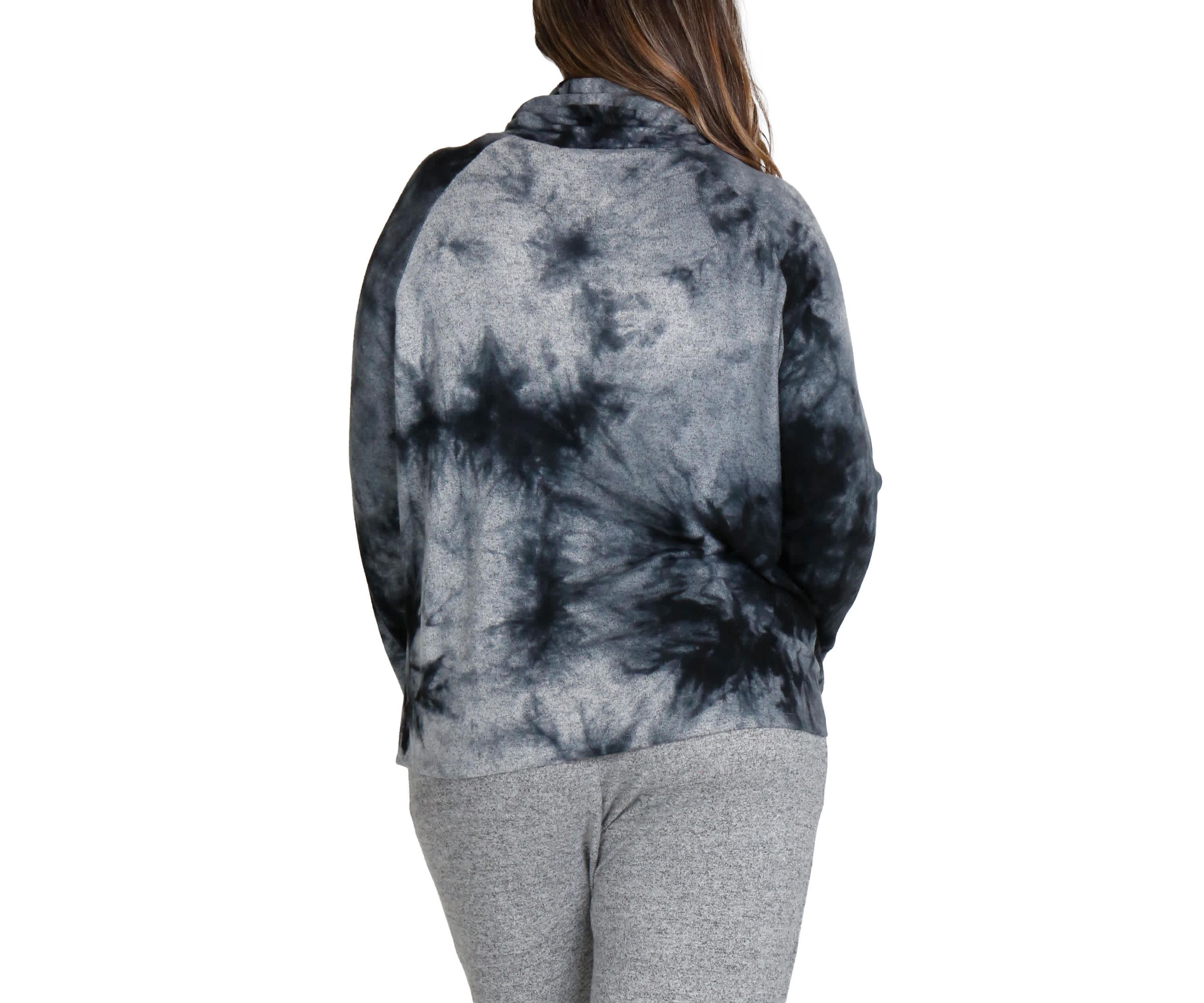 Hand Tie Dye Cozy Funnel Neck Long sleeve