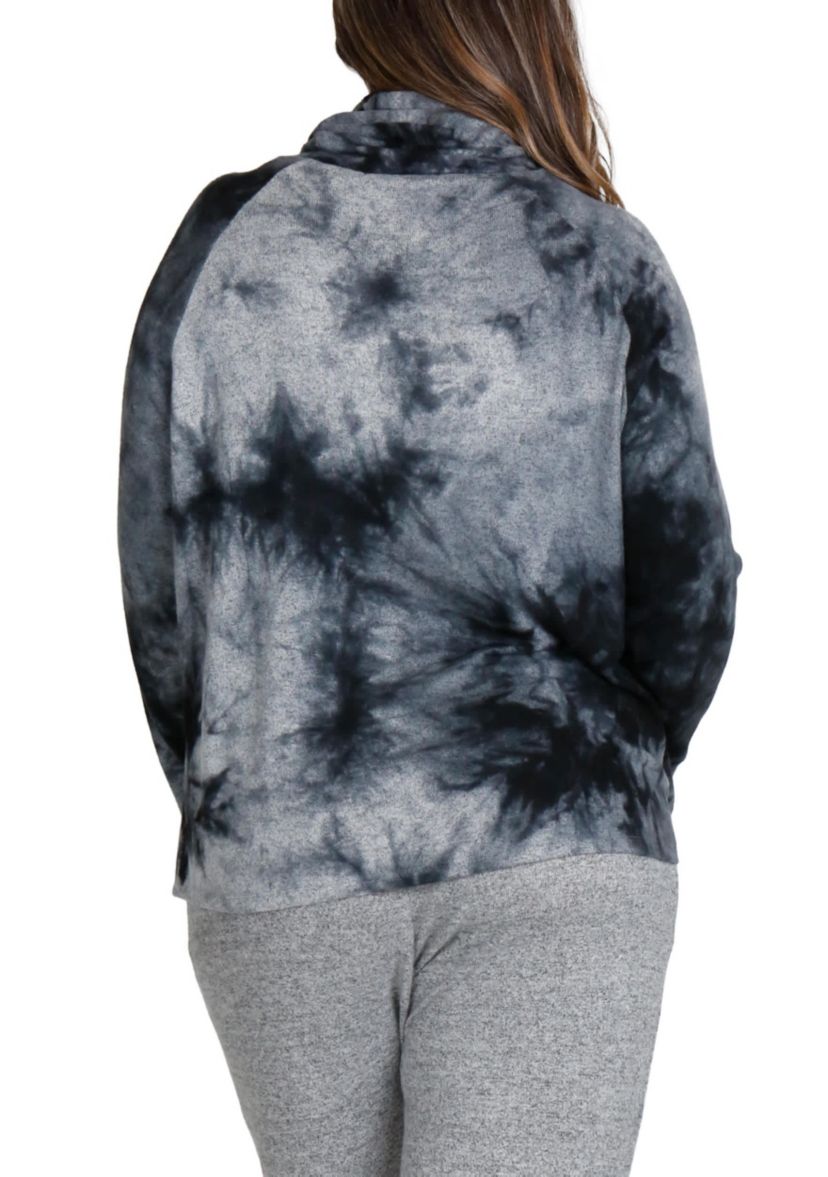 Hand Tie Dye Cozy Funnel Neck Long sleeve